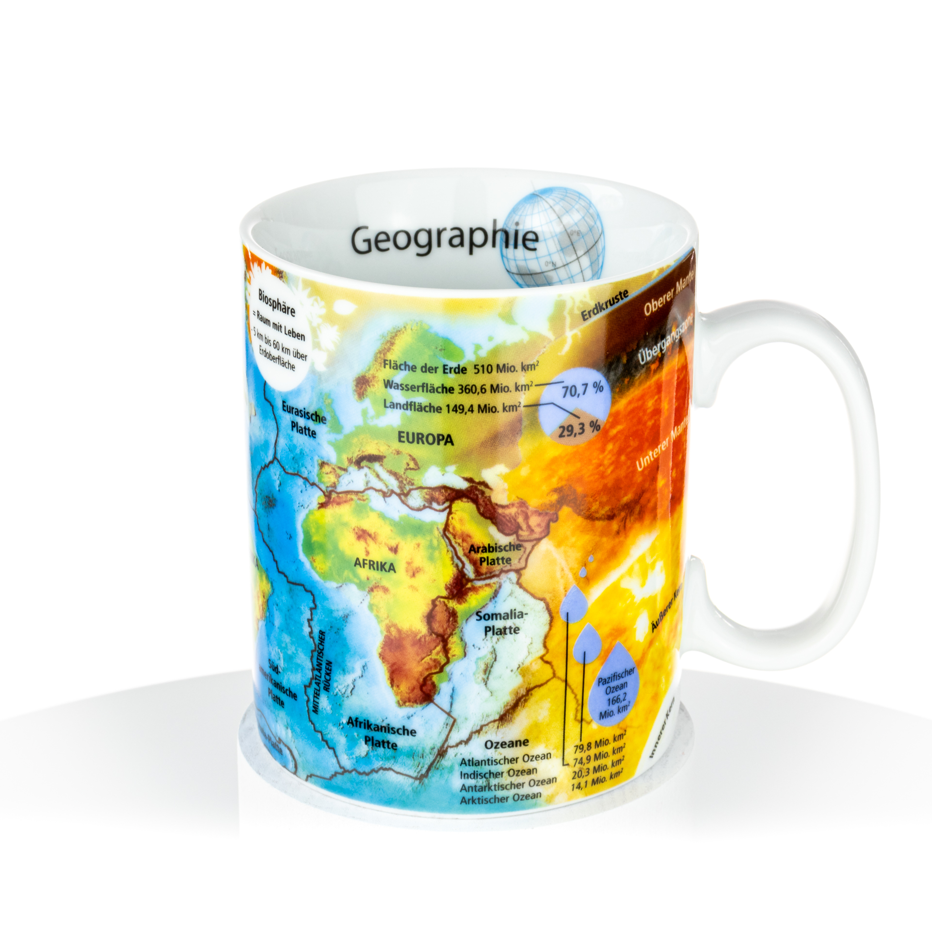 Porzellantasse "Geographie"