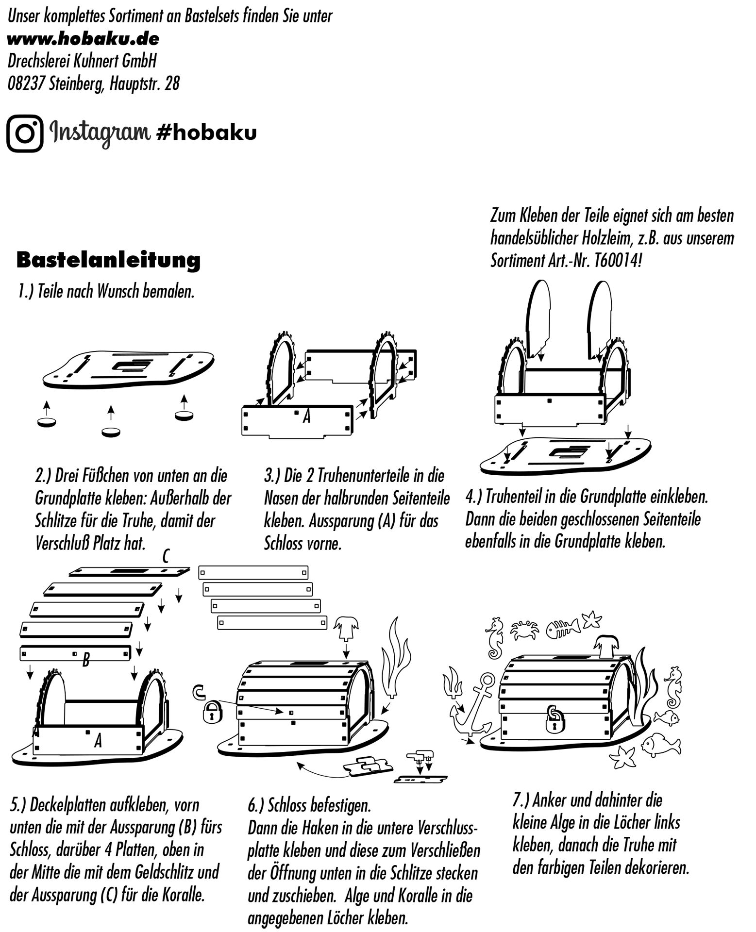 Bastelset Spardose Schatztruhe