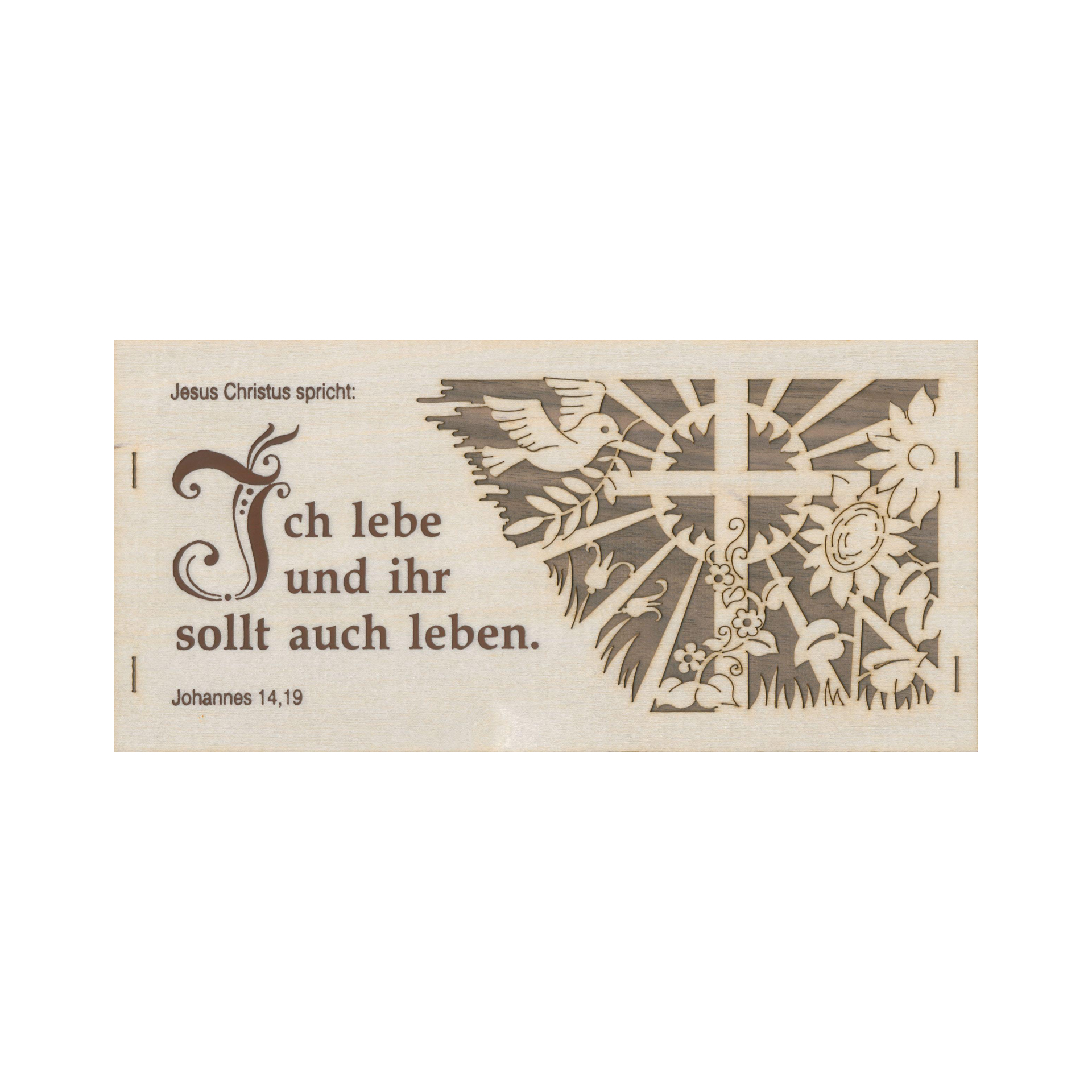 Furnierkarte Jahreslosung 2008, Johannes 14,19