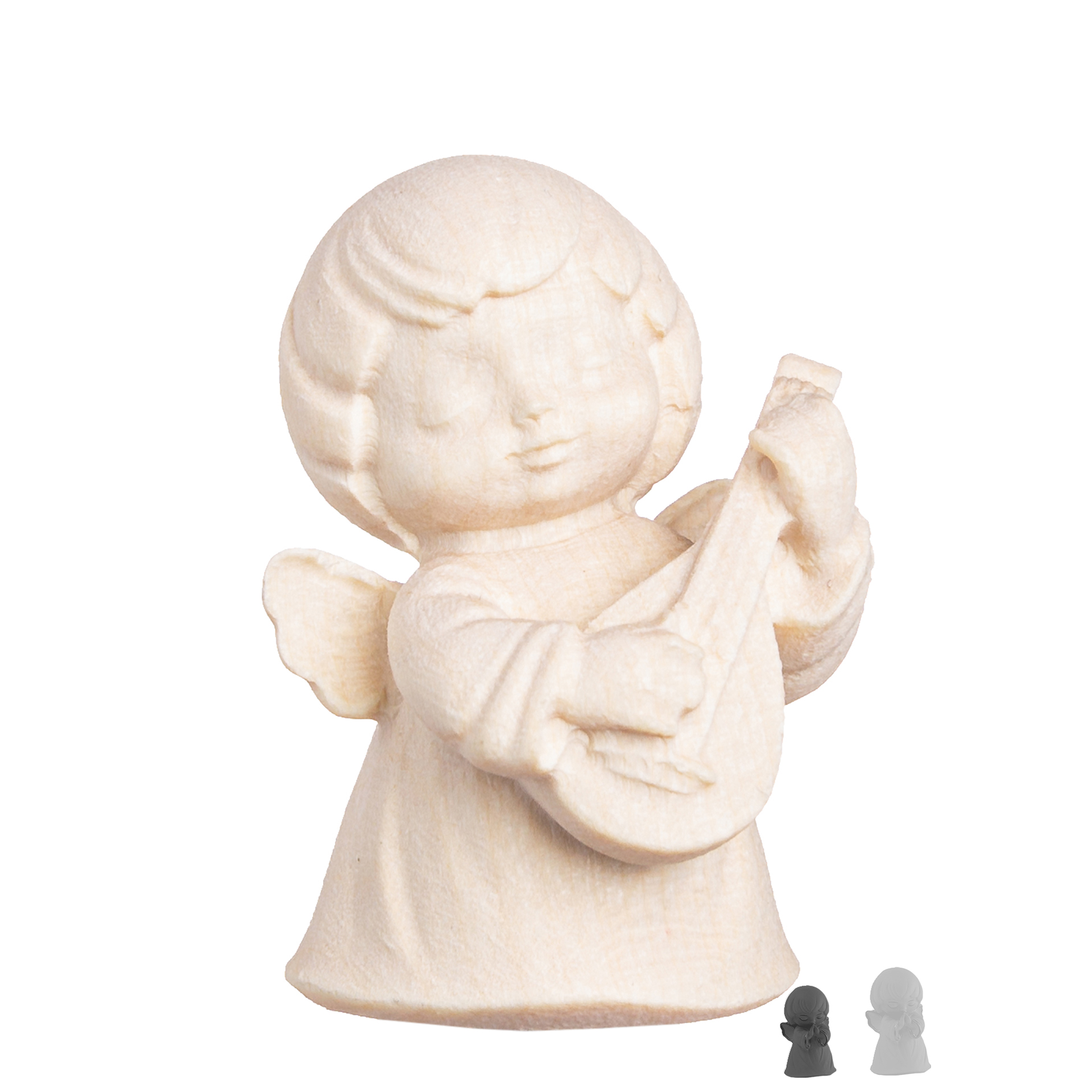 Engel mit Mandoline 4cm, natur