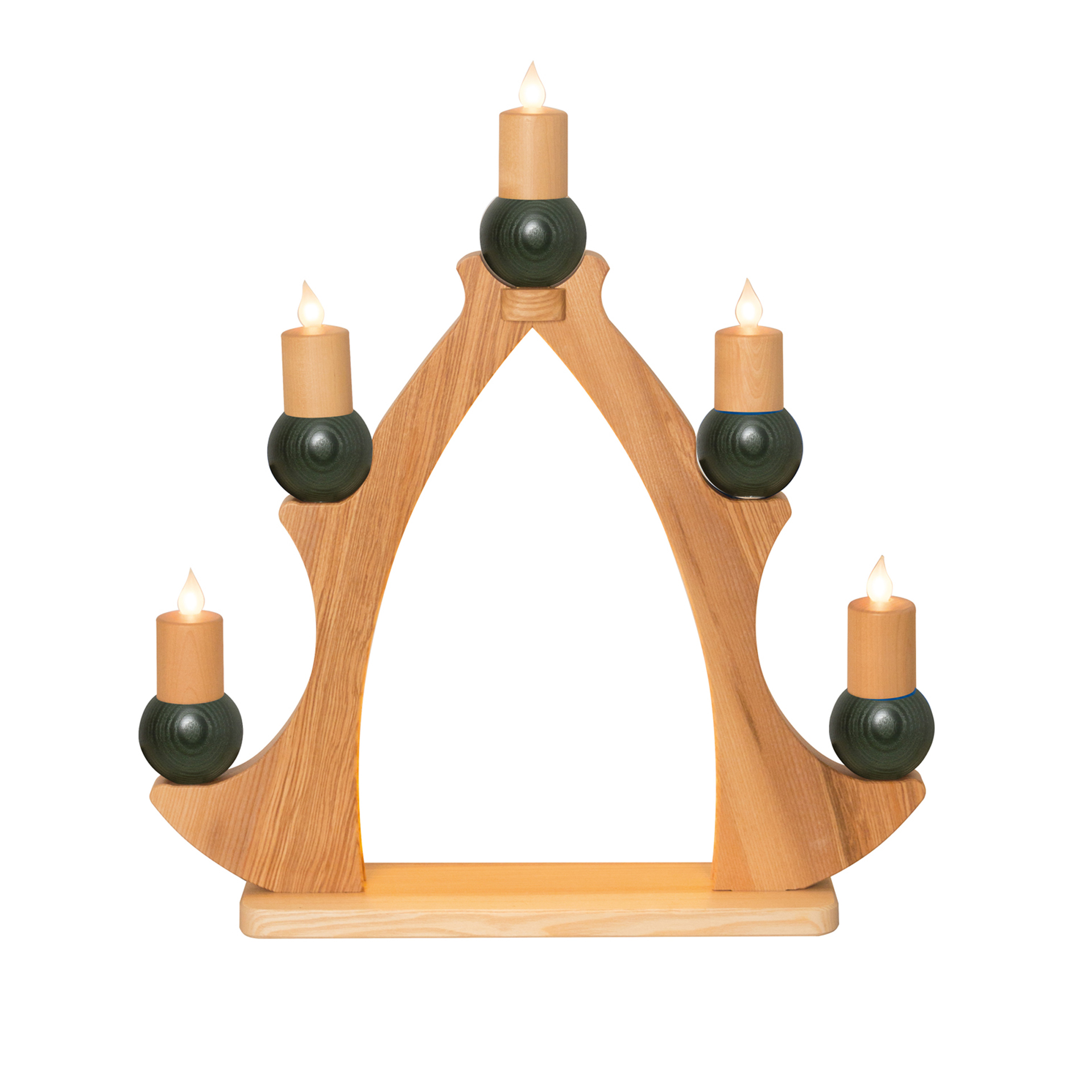 Fensterbaum 5 Kerzen, elektr. grün Fensterbaum 5 Kerzen, elektr. grün