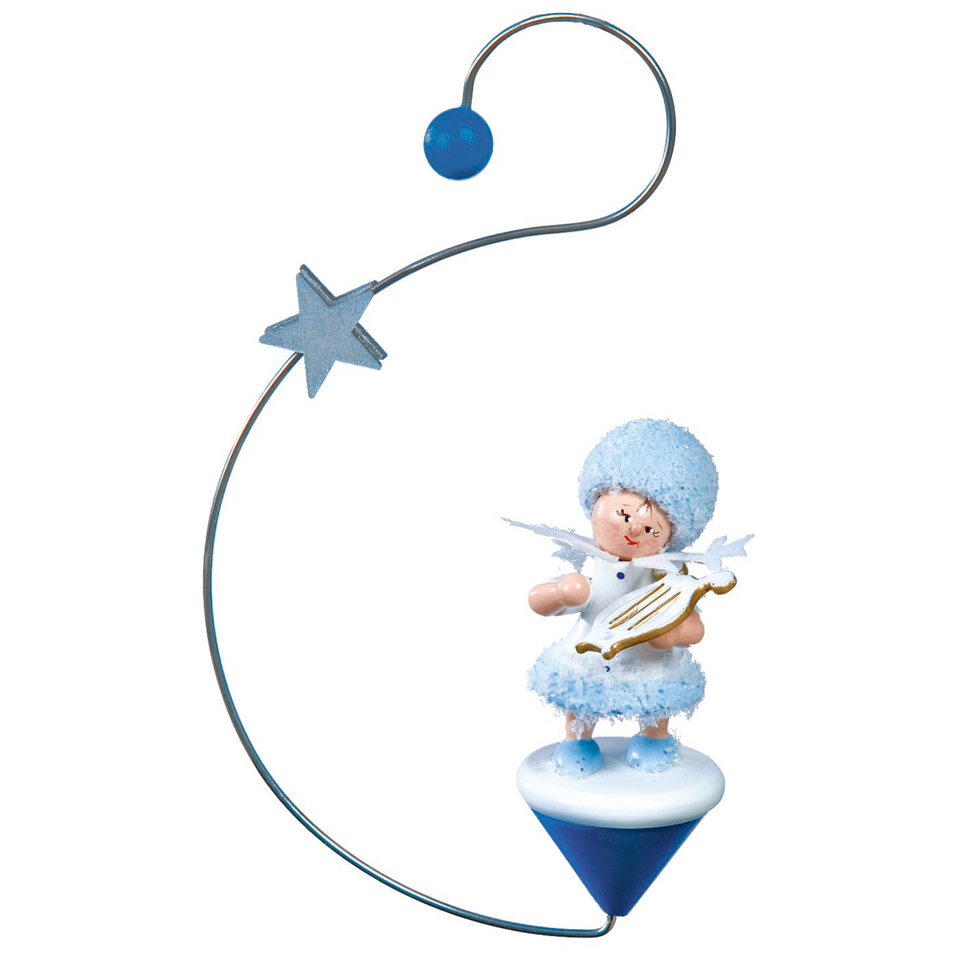 Baumschmuck Schneeflöckchen mit kleiner Harfe Baumschmuck Schneeflöckchen mit kleiner Harfe