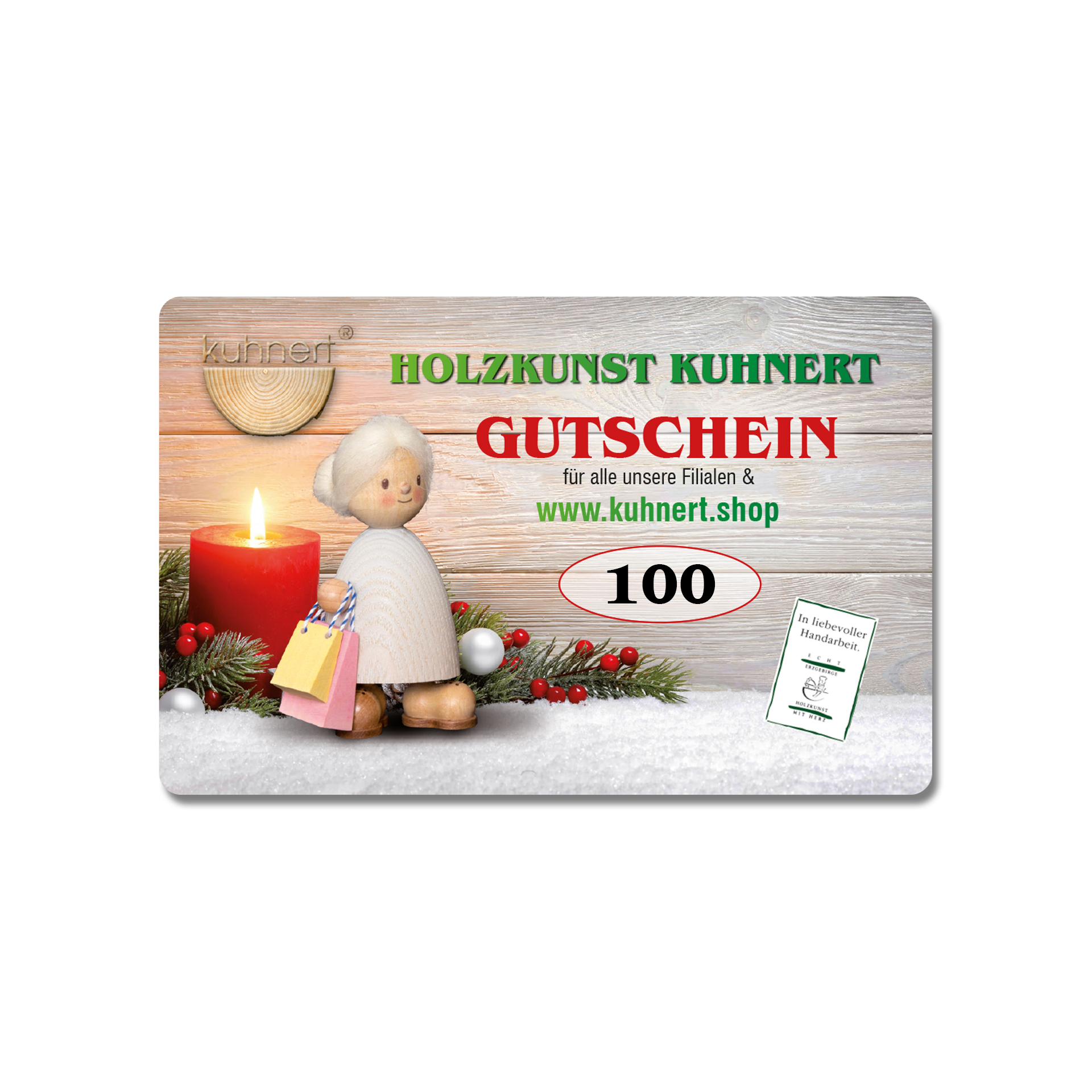 Gutscheinkarte 100,00 €, Motiv Weihnachten