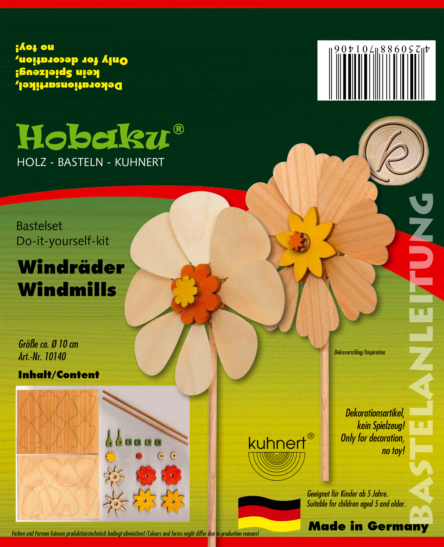 Bastelset Windrad farbig (2 Stück) Bastelset Windrad farbig (2 Stück)