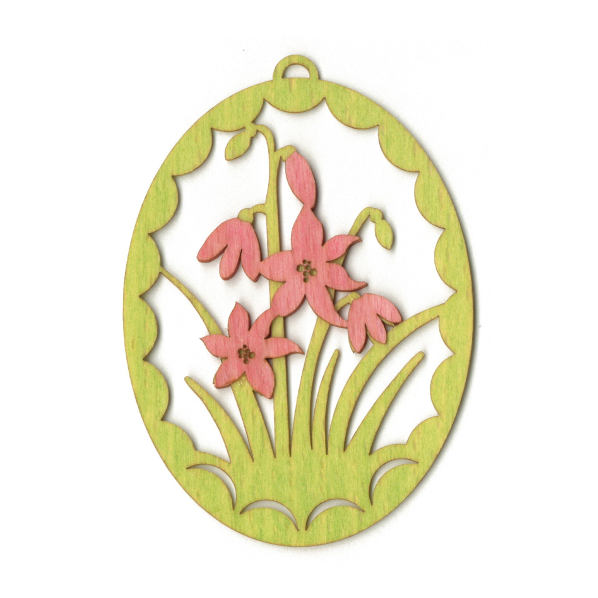 Baumschmuck Ei mit roter Blume Baumschmuck Ei mit roter Blume