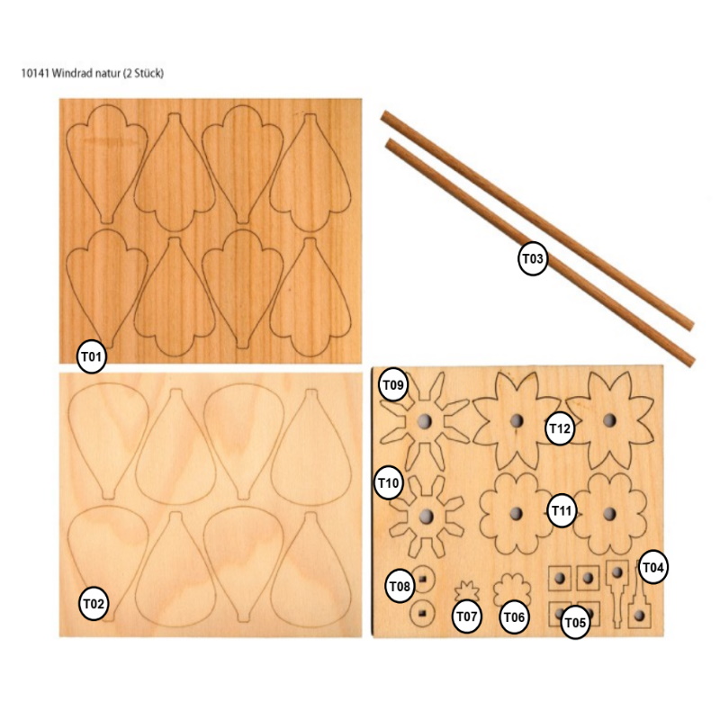 Bastelset Windrad natur (2 Stück) Bastelset Windrad natur (2 Stück)