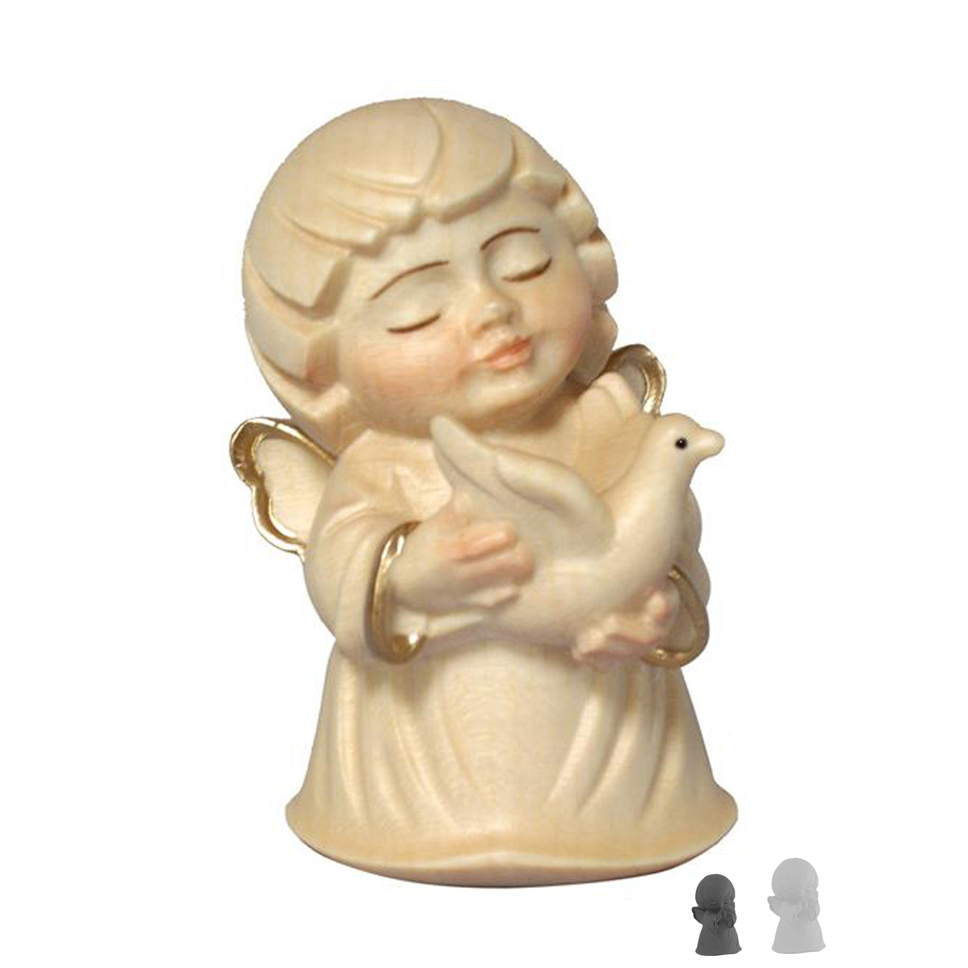 Engel mit Taube 4cm, alabaster 