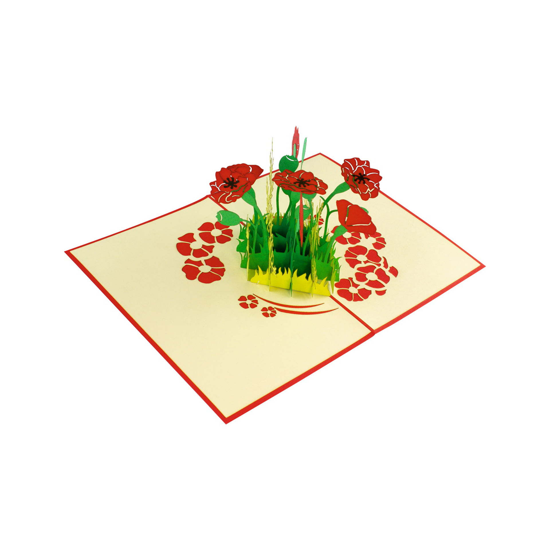 3D-Karte Mohnblumen 