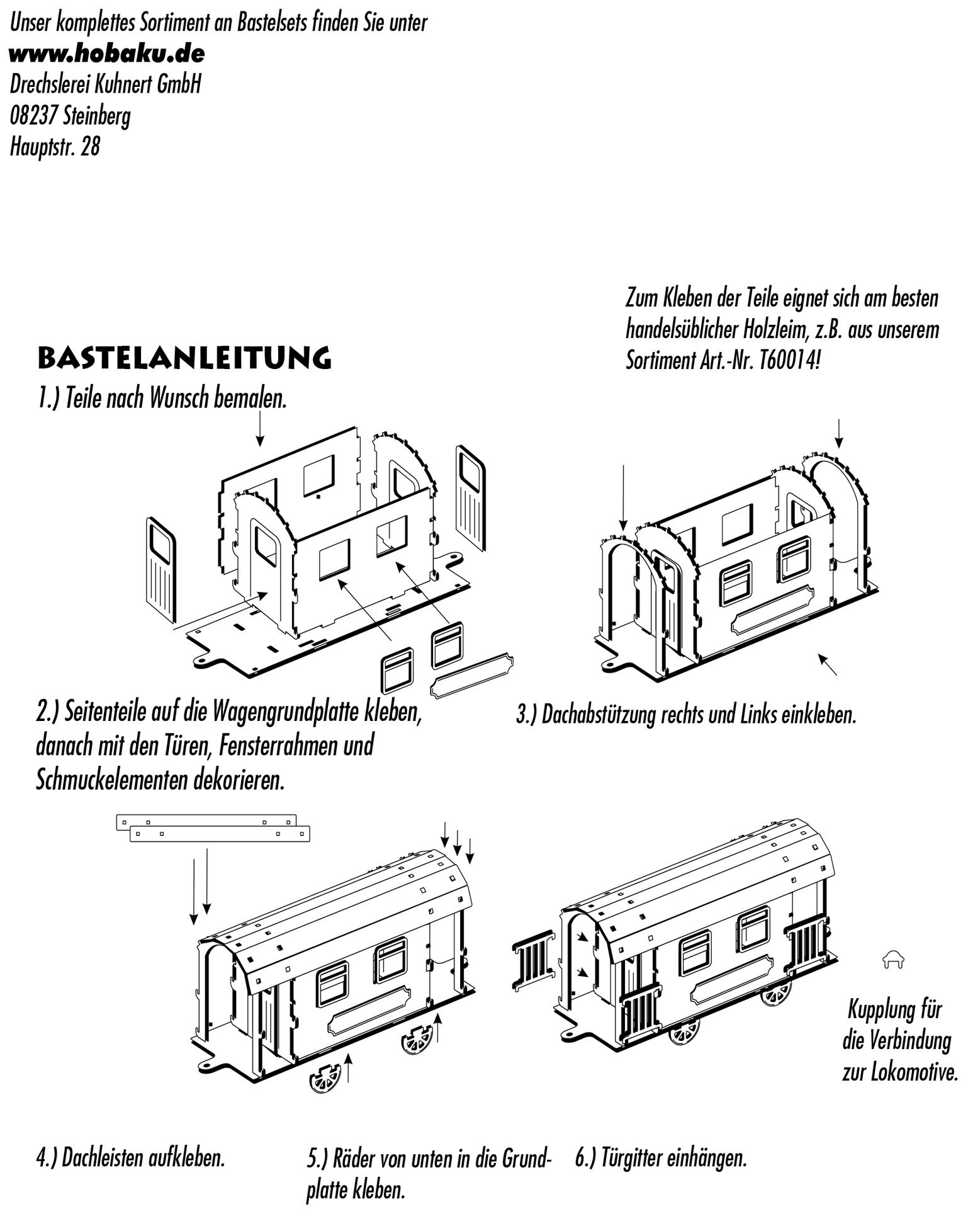 Bastelset Eisenbahnwaggon