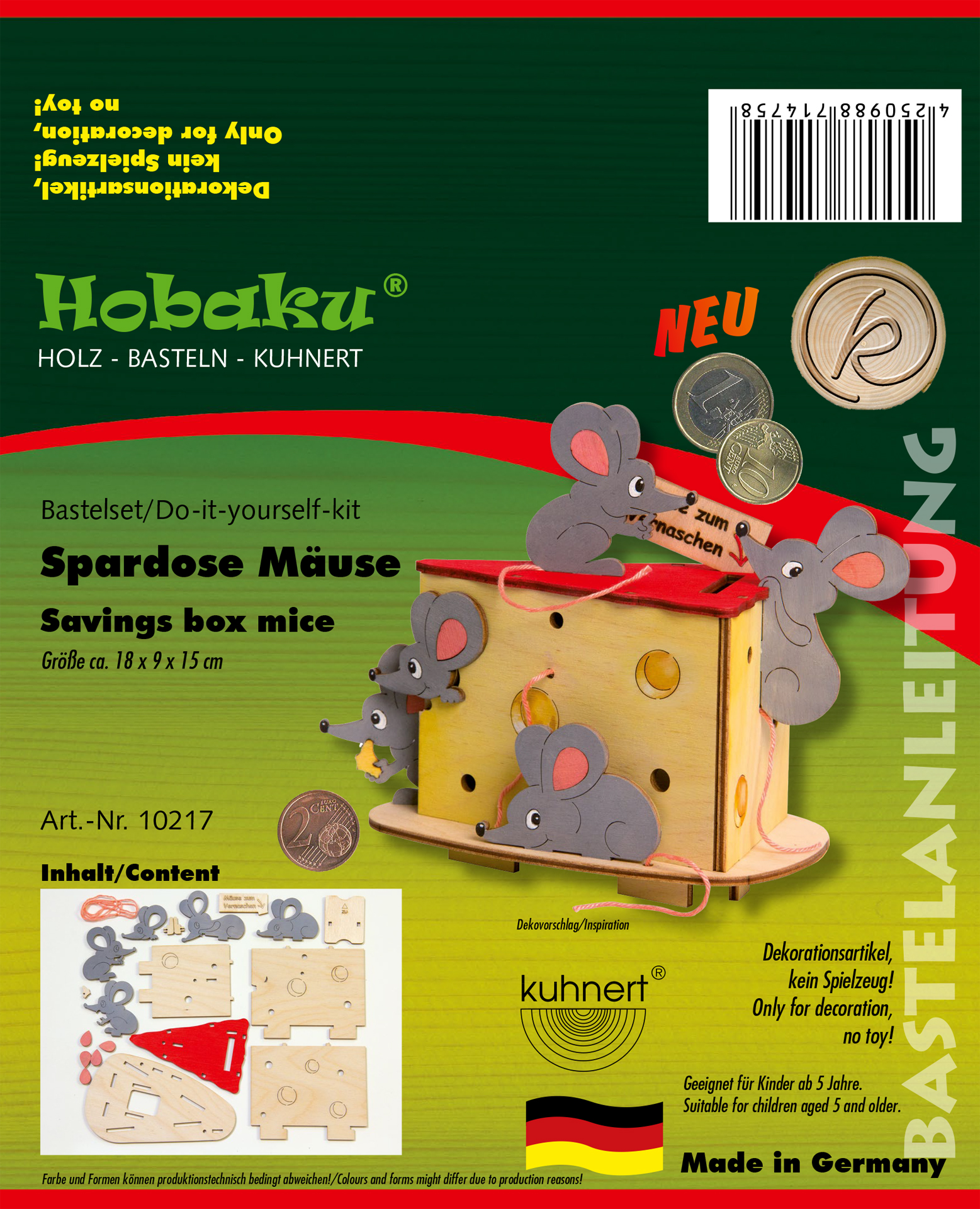 Bastelset Spardose Mäuse Bastelset Spardose Mäuse