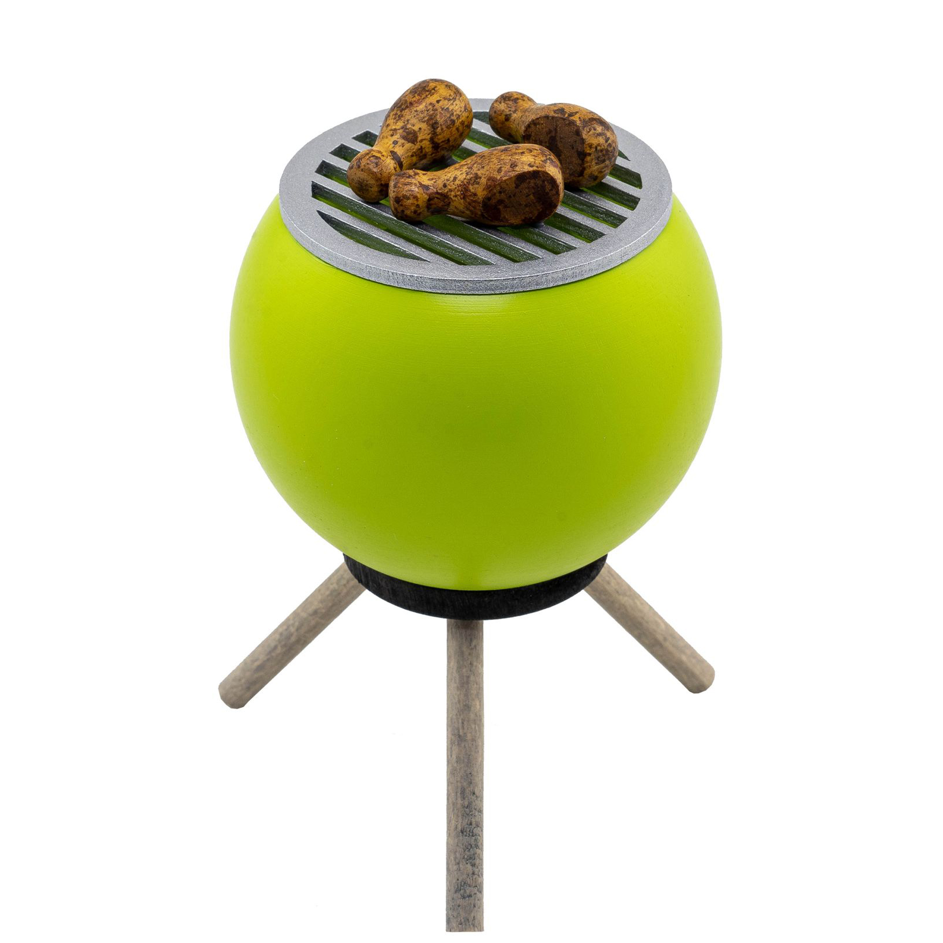 Räuchergrill grün mit Hühnerbeinen