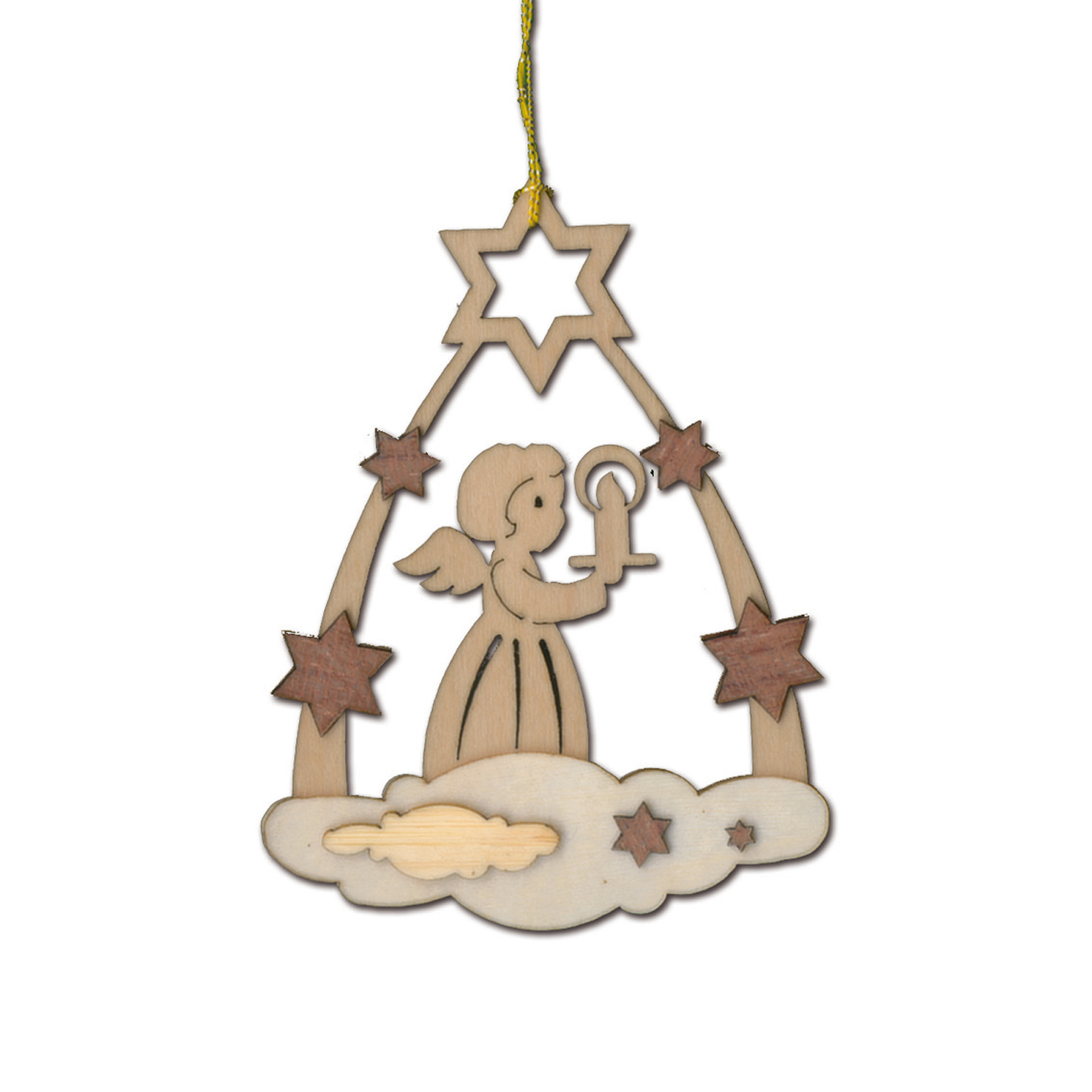 Baumschmuck Wolke mit Engel und Kerze Baumschmuck Wolke mit Engel und Kerze