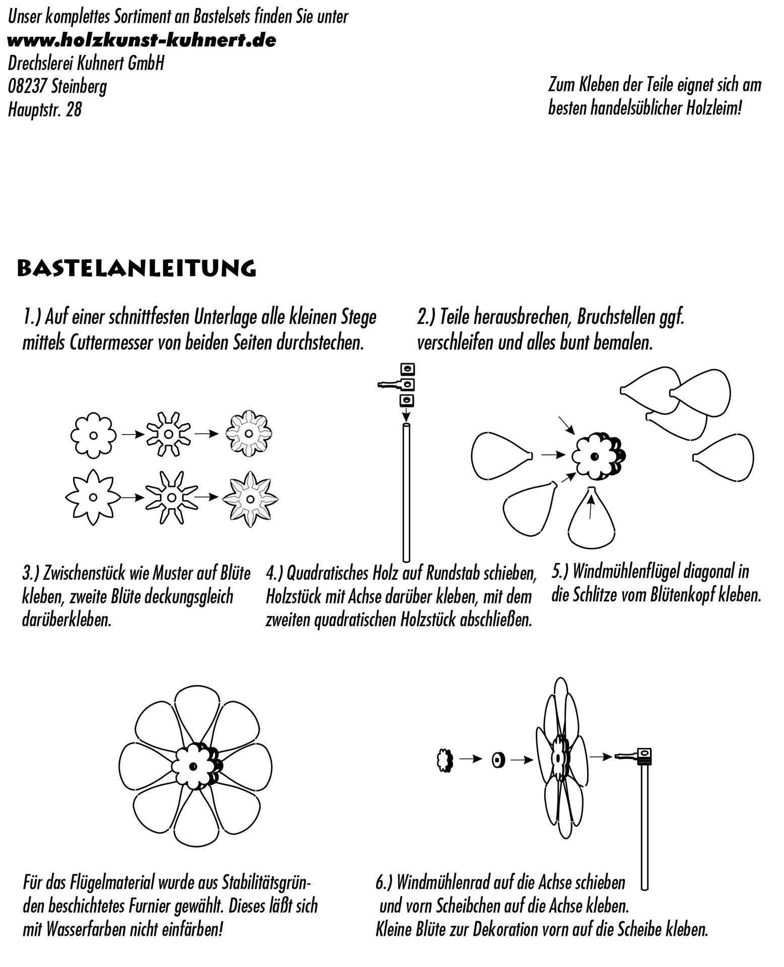 Bastelset Windrad natur (2 Stück)