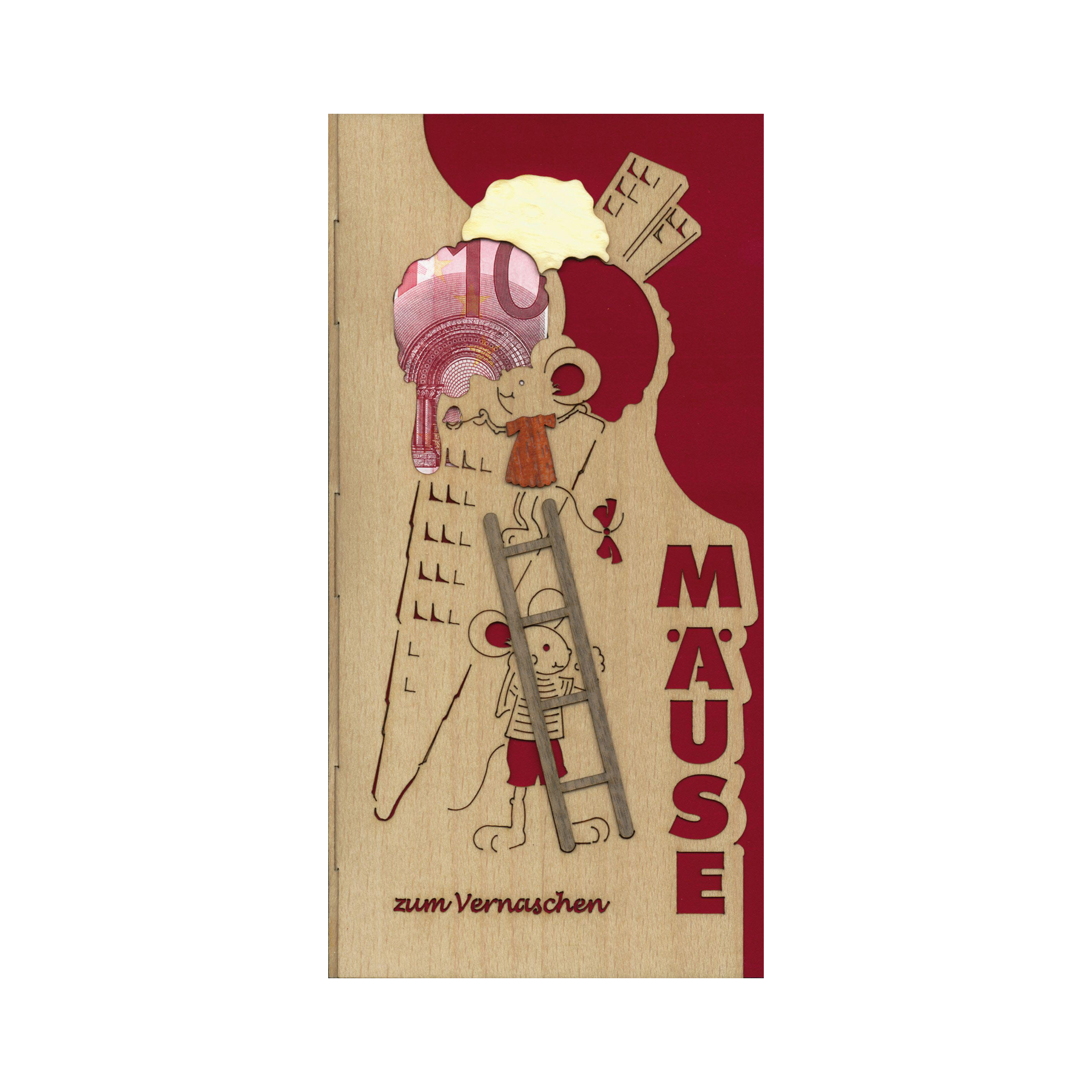 Furnierkarte Geldgeschenk Mäuse Furnierkarte Geldgeschenk Mäuse