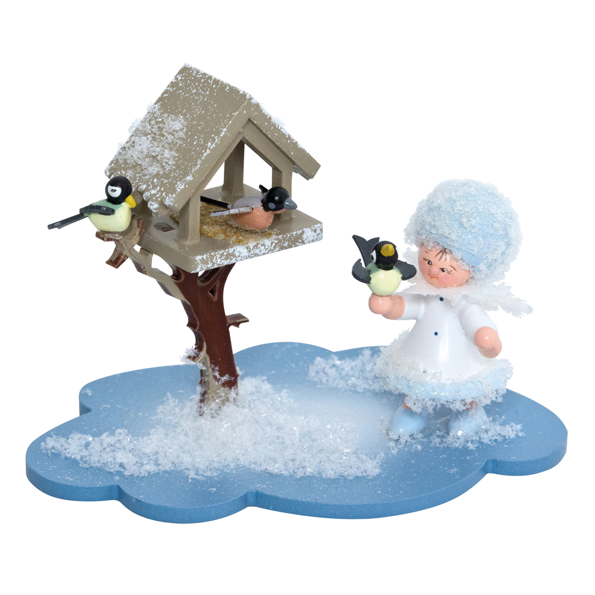 Schneeflöckchen mit Futterhaus Schneeflöckchen mit Futterhaus