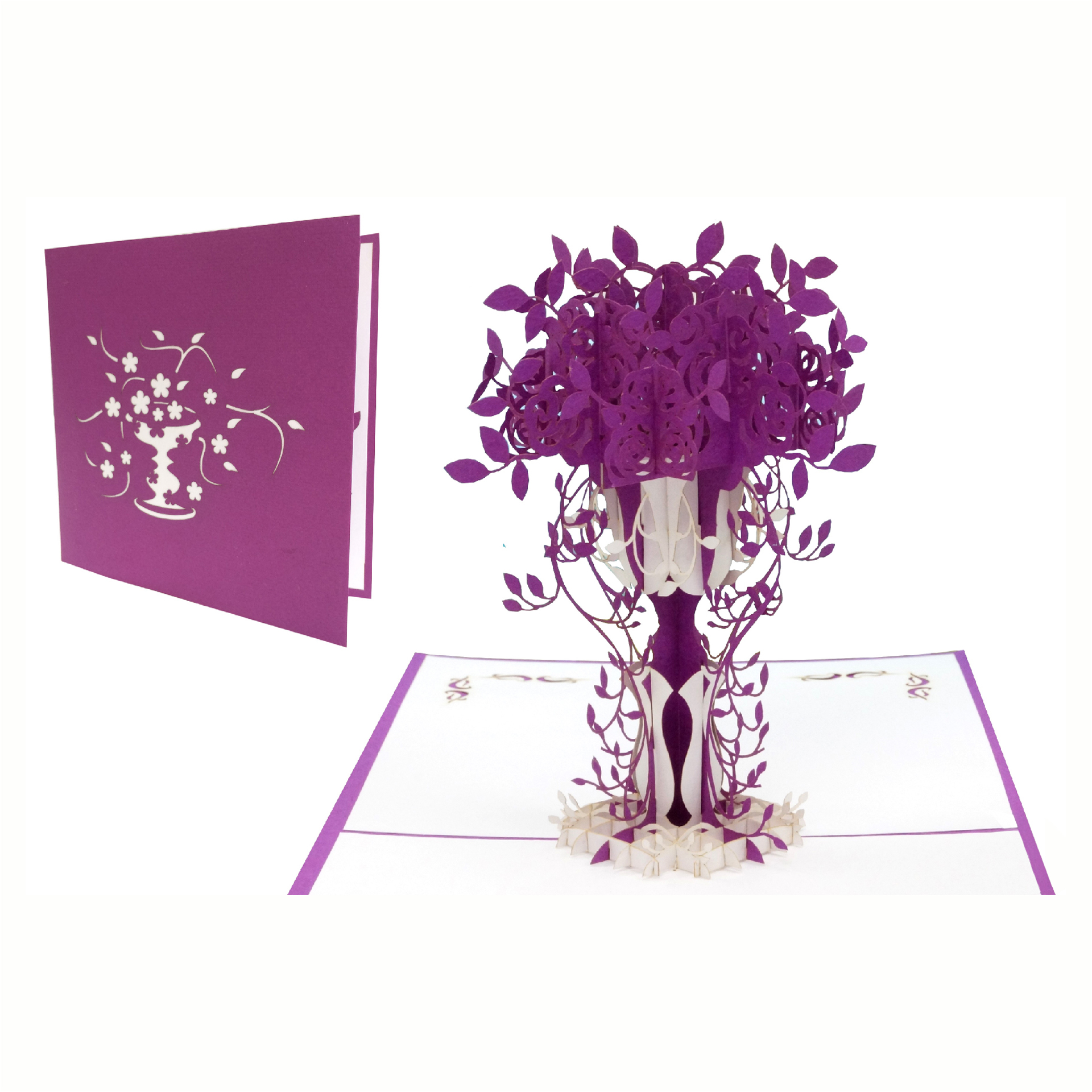 3D-Karte Lila Rosen