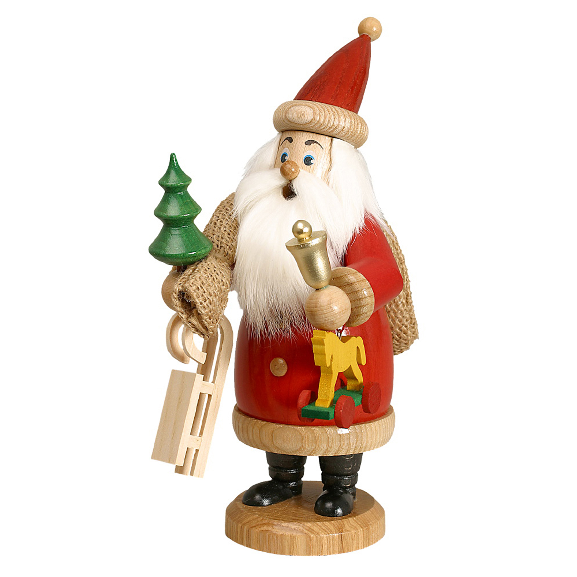 Rauchfigur Weihnachtsmann mit Geschenken 