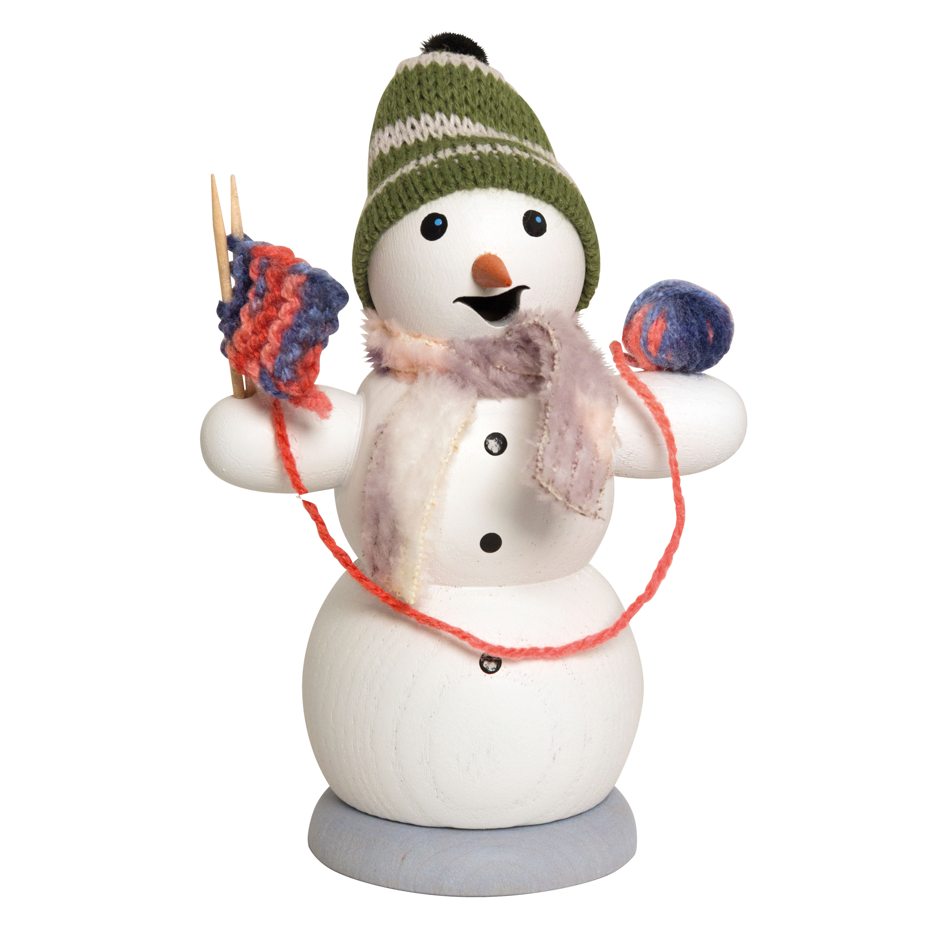 Schneemann mit Strickzeug