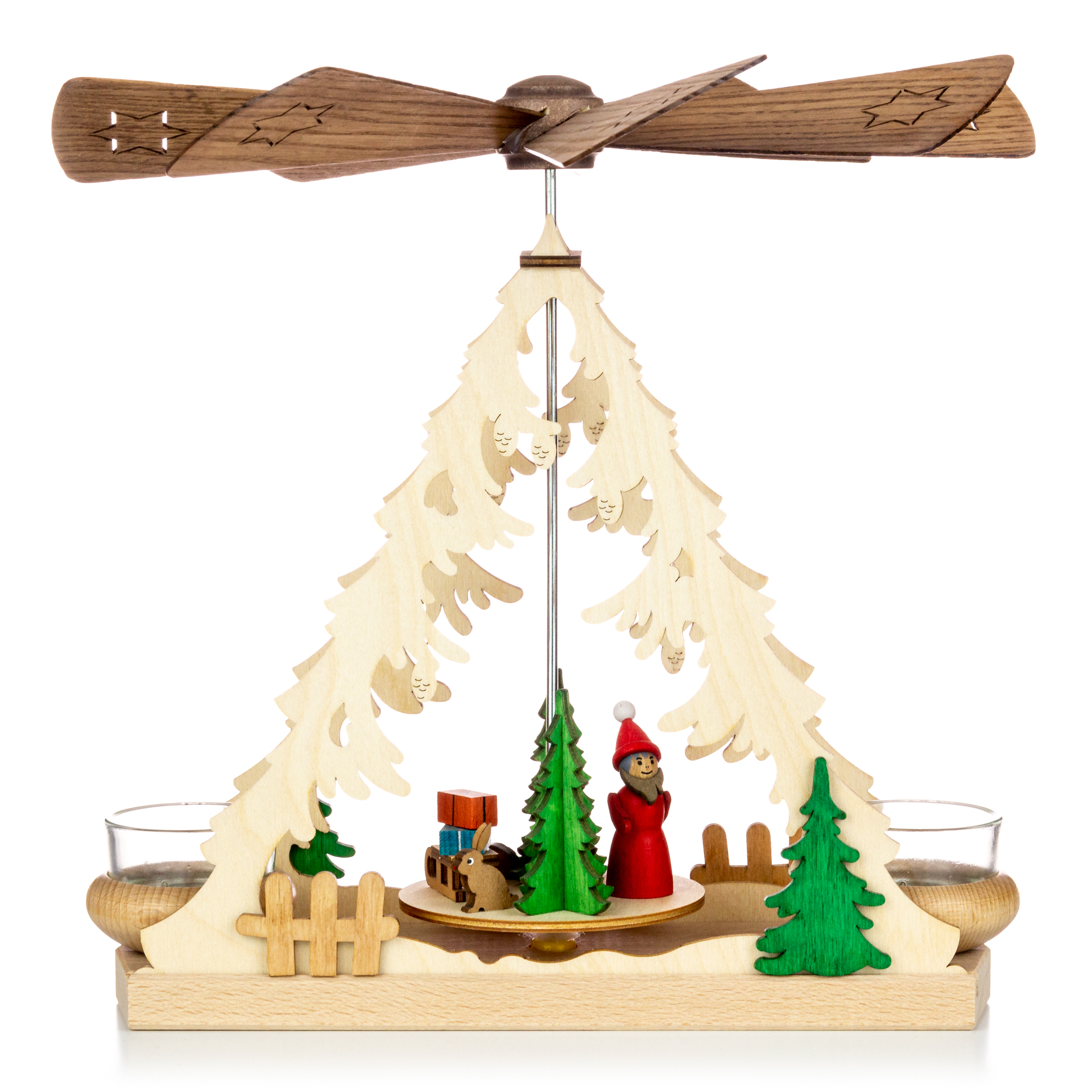 Teelichtpyramide mit Weihnachtsmann Teelichtpyramide mit Weihnachtsmann