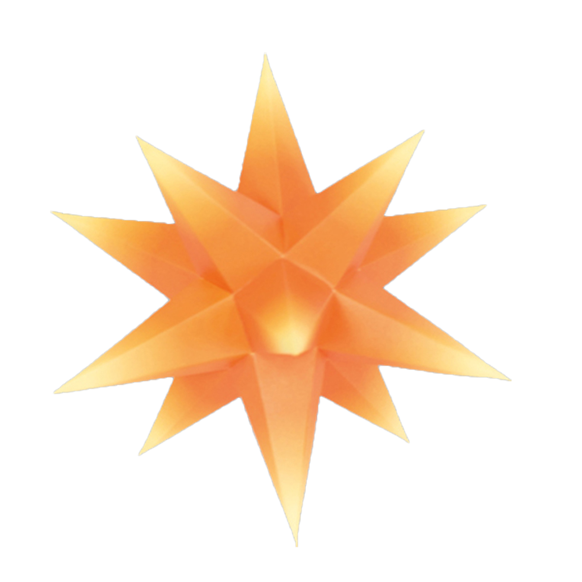 Bausatz für Adventssterne, 3er Set orange mit gelben Spitzen Bausatz für Adventssterne, 3er Set orange mit gelben Spitzen