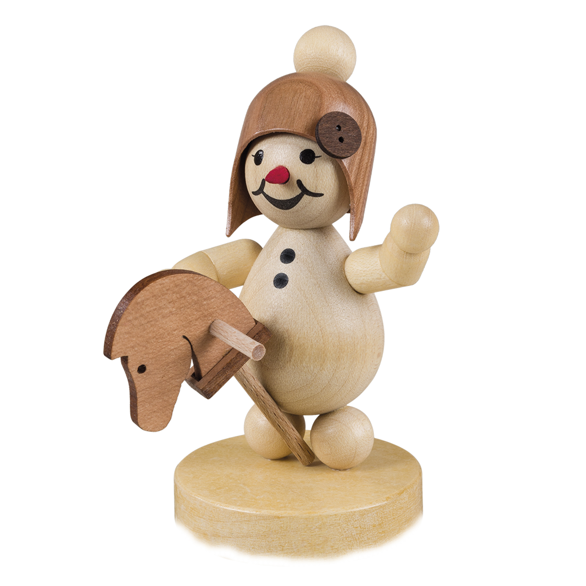 Schneemädchen mit Steckenpferd Schneemädchen mit Steckenpferd