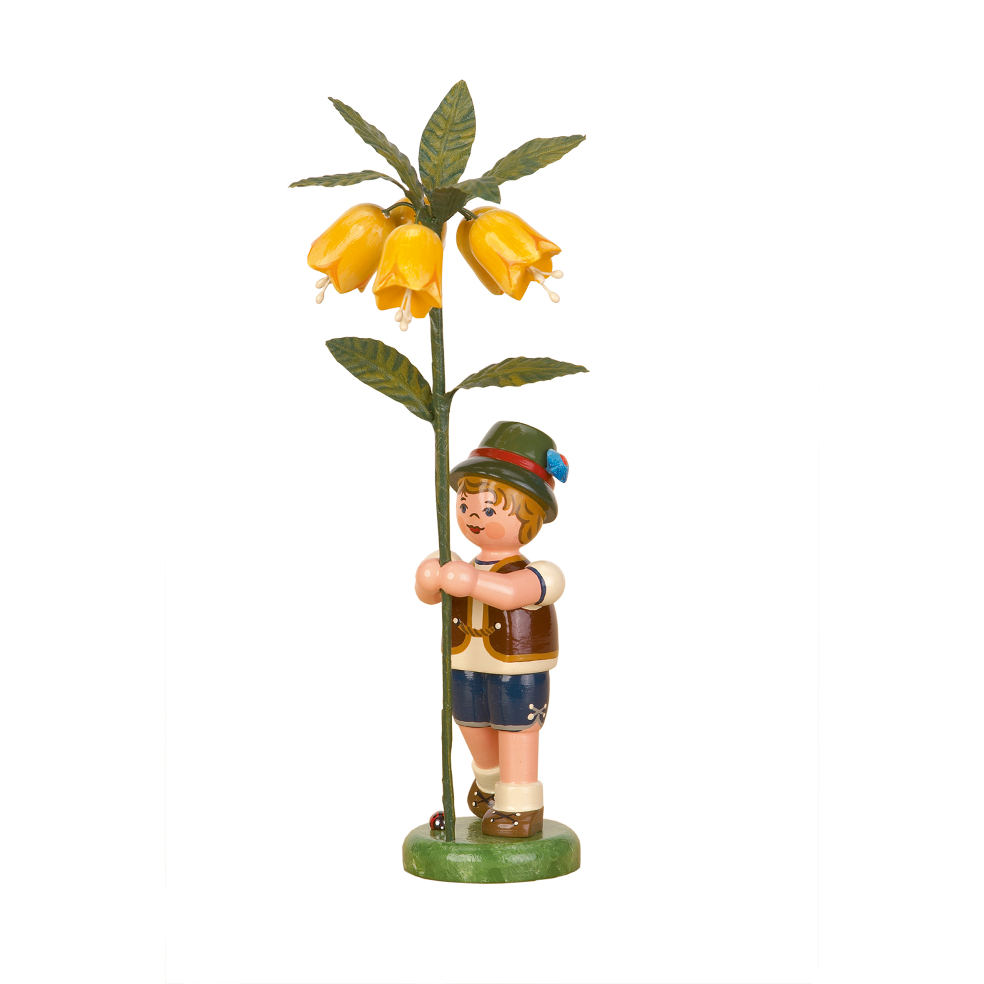 Blumenkind Junge mit Kaiserkrone