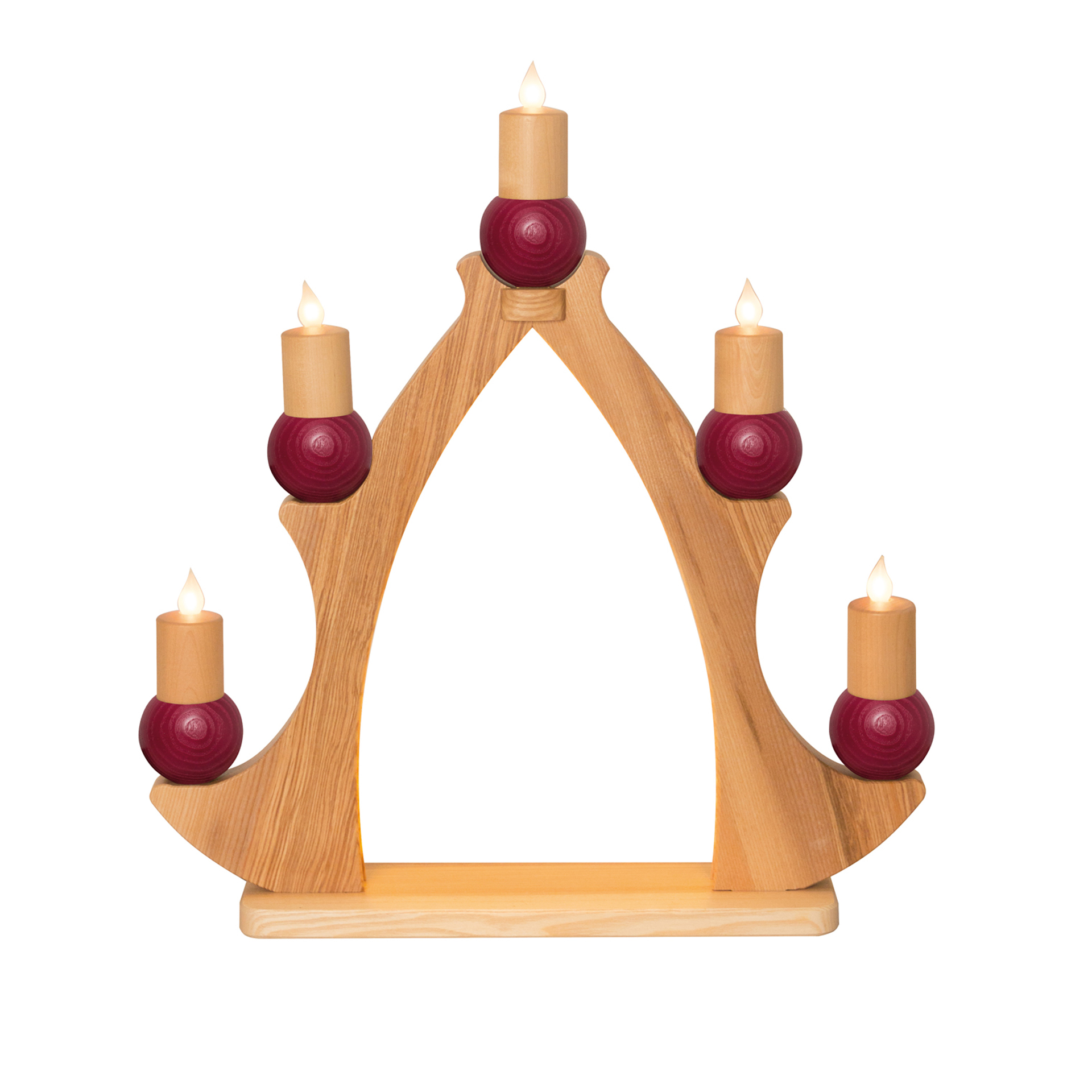 Fensterbaum 5 Kerzen, elektr. rot Fensterbaum 5 Kerzen, elektr. rot
