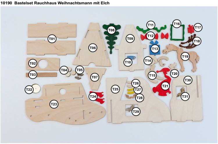 Bastelset Rauchhaus Weihnachtsmann mit Elch