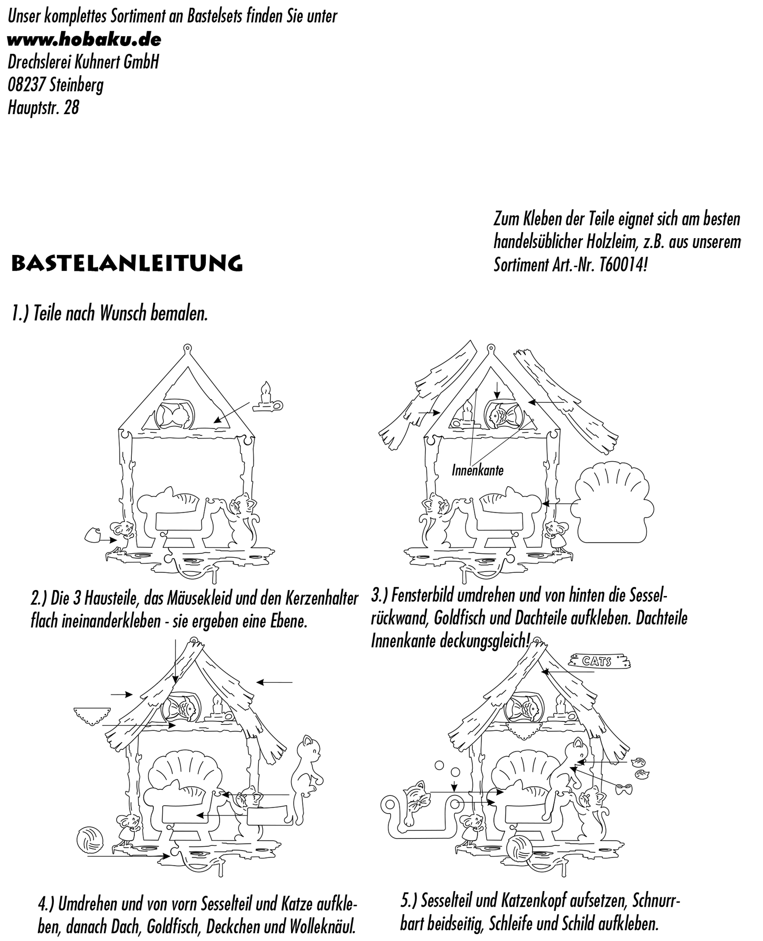 Bastelset Fensterbild Katzen im Sessel