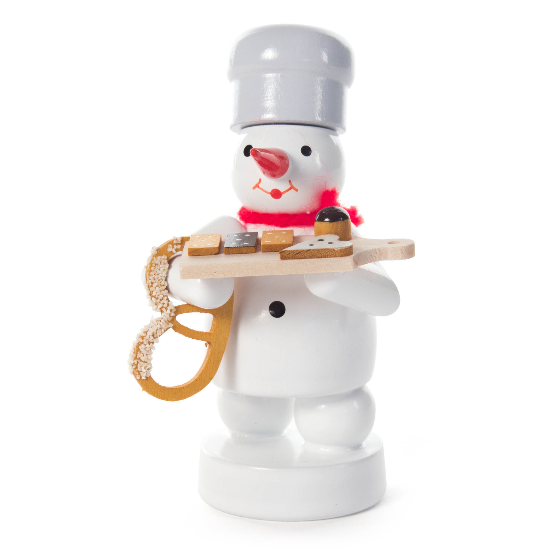 Schneemann mit Brezel