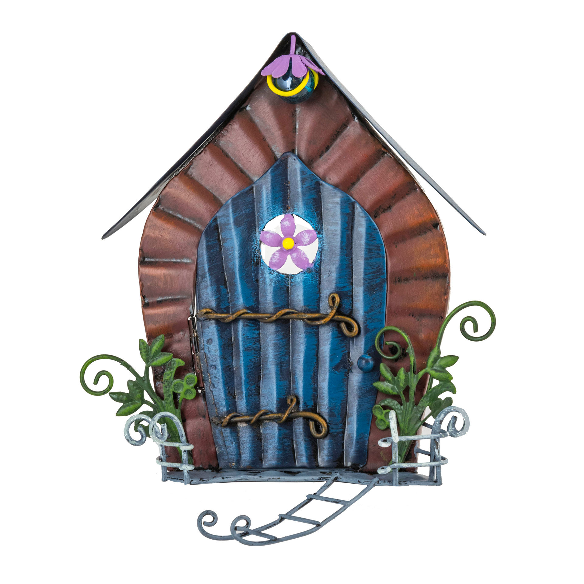 Feen-Tür mit rundem Blumenfenster