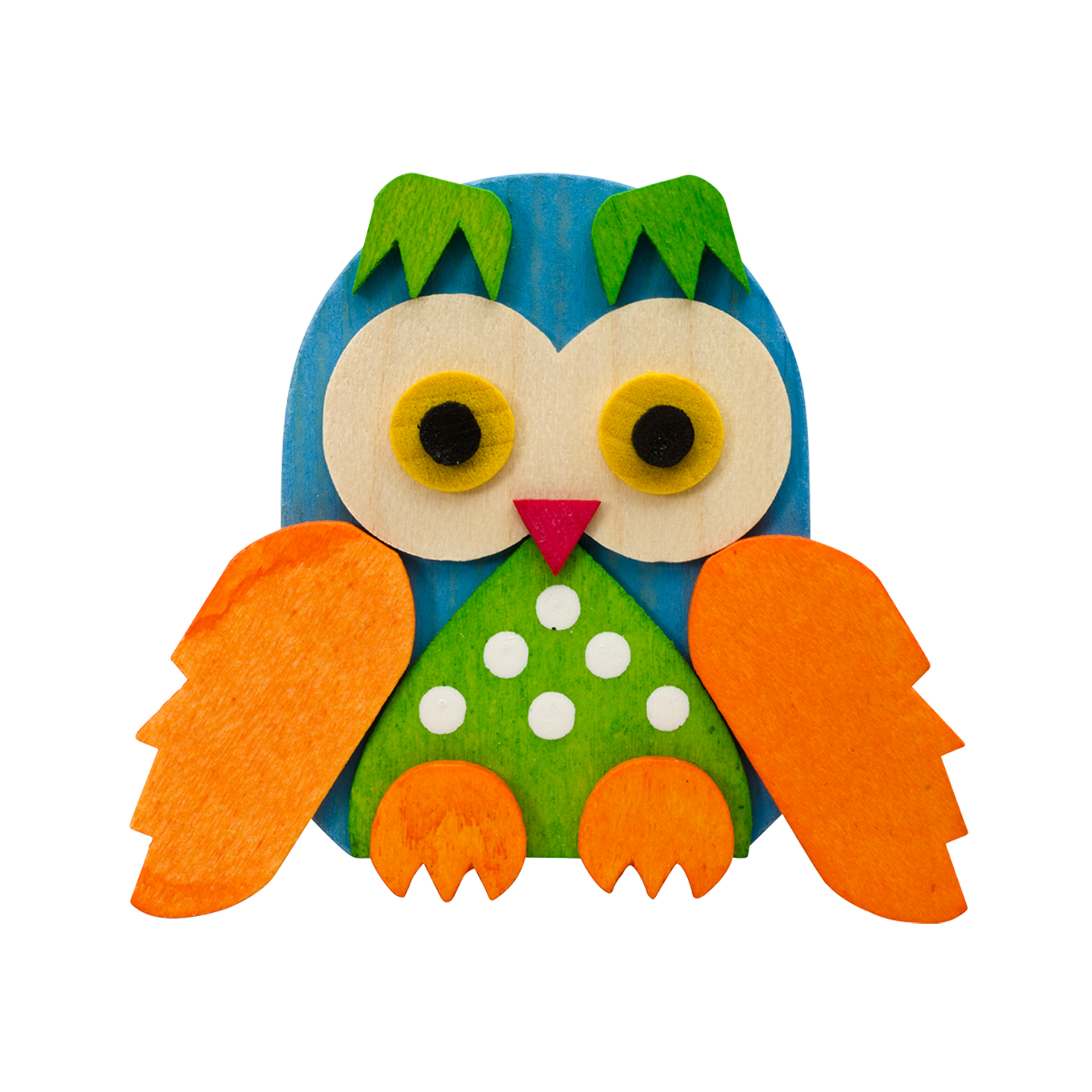 Baumclipser Eule, hellblau/orange