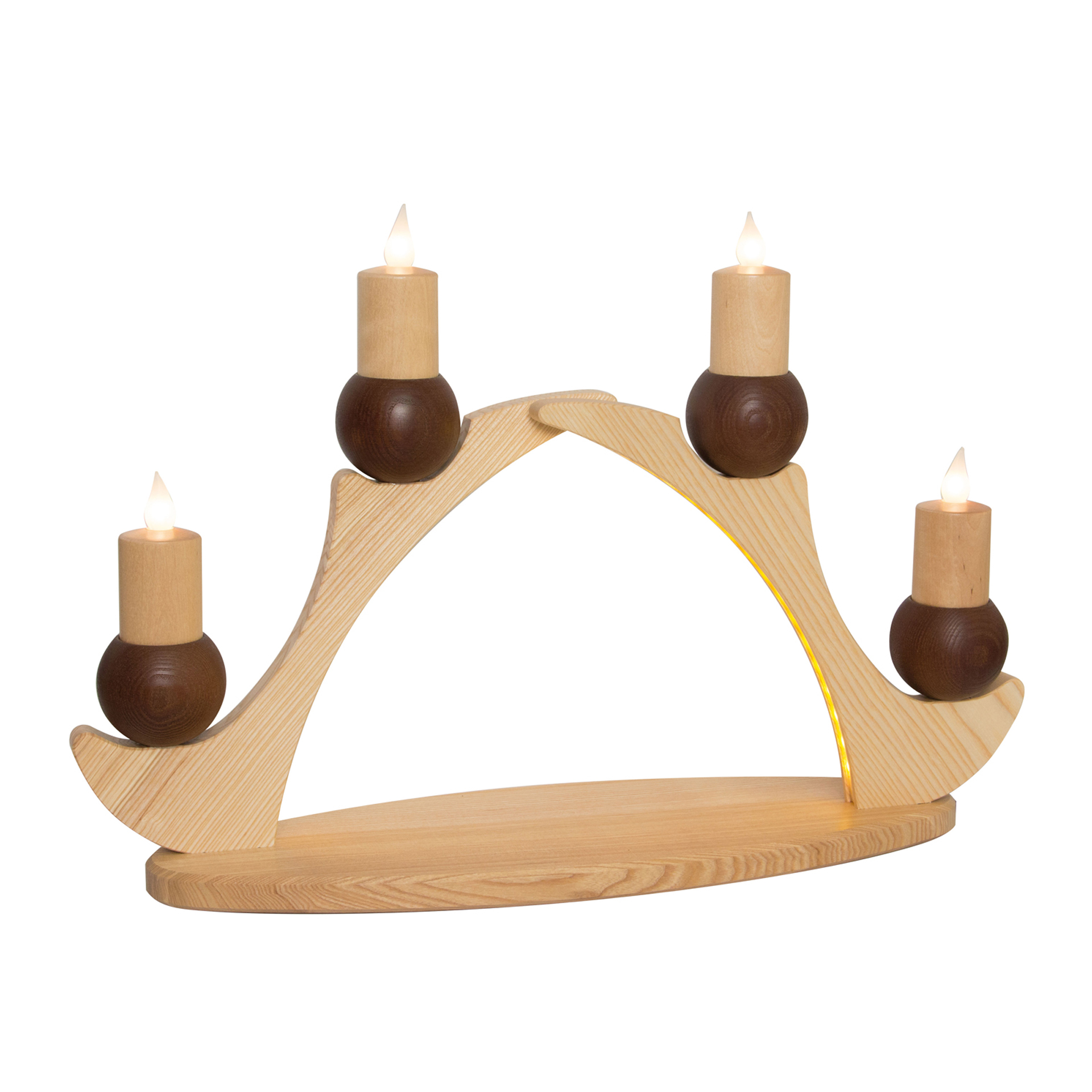 Fensterbogen 4 Kerzen, elektr. braun Fensterbogen 4 Kerzen, elektr. braun