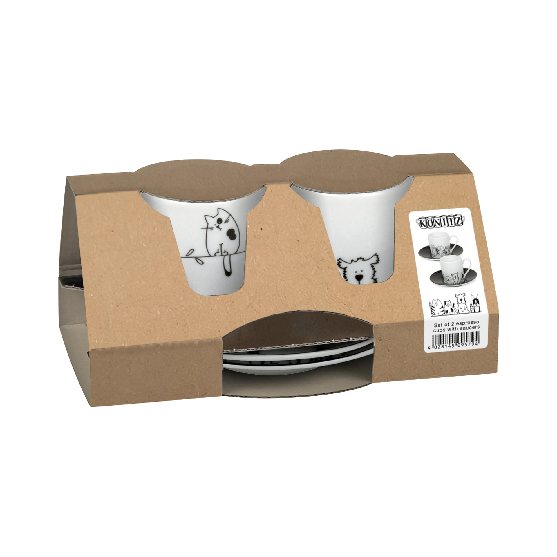 Espresso 2er Set "Funny Cats & Dogs"