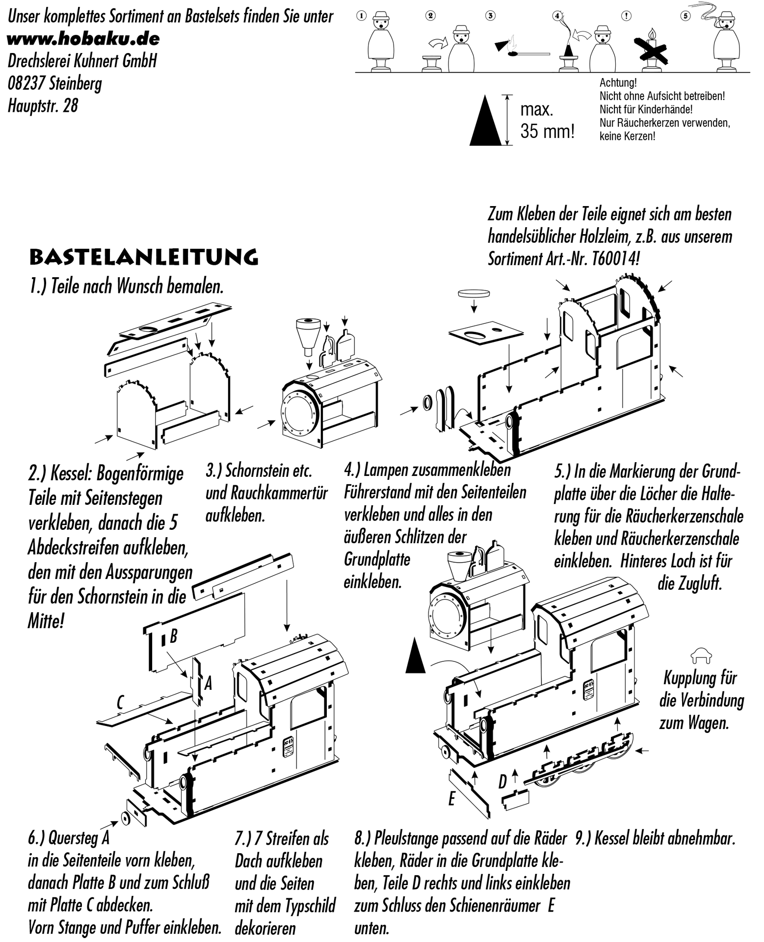 Bastelset Rauchfigur Lokomotive