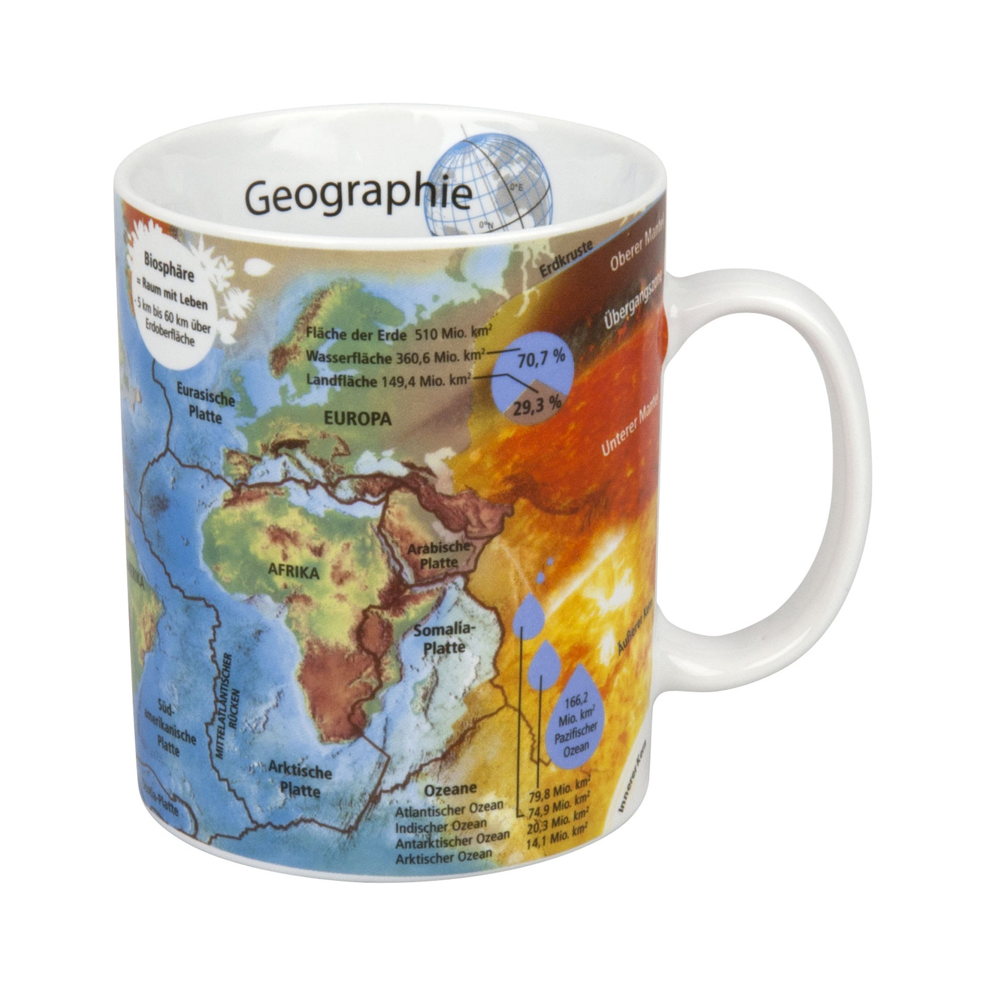 Porzellantasse "Geographie"