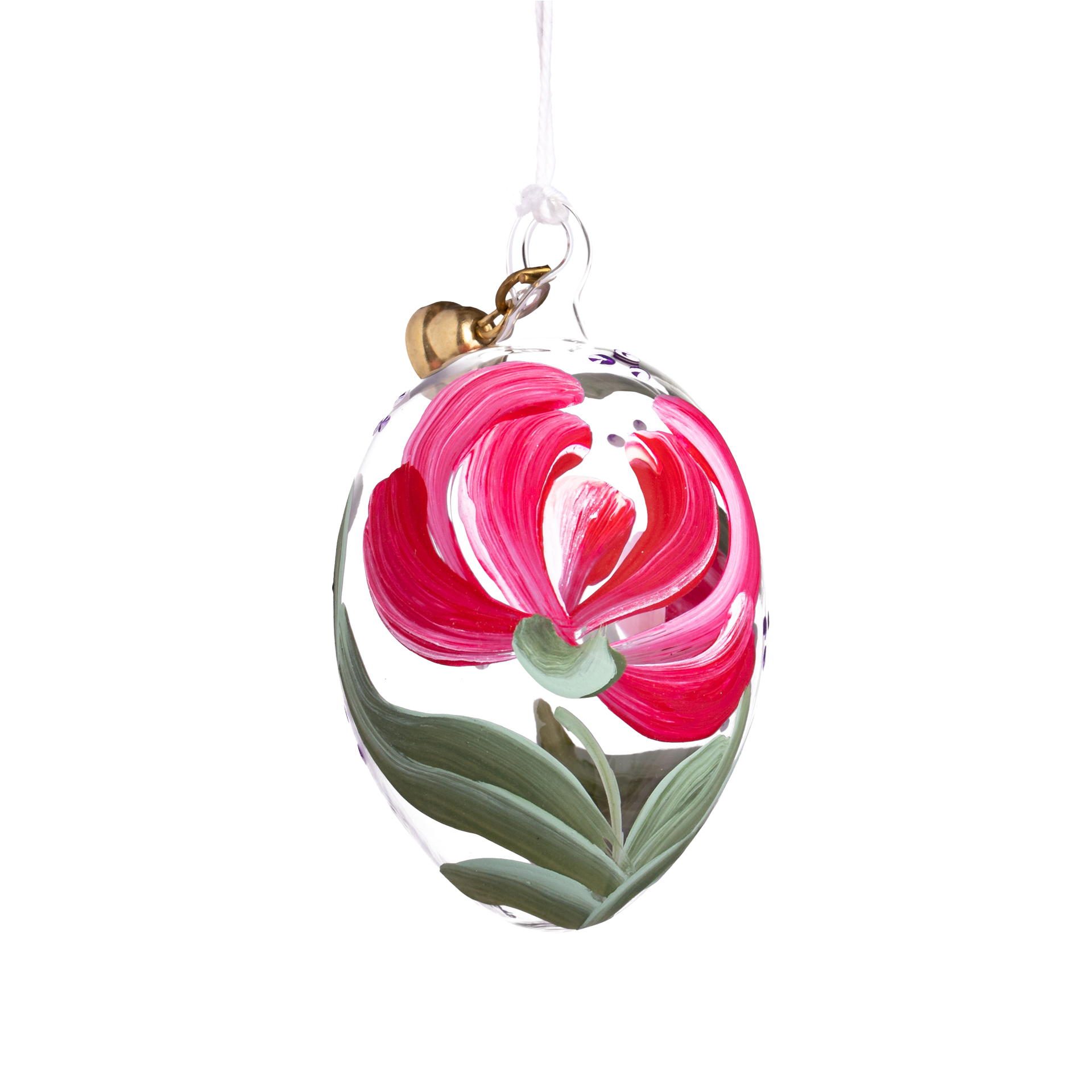 Baumschmuck Glasei Frühlingsblumen, rot