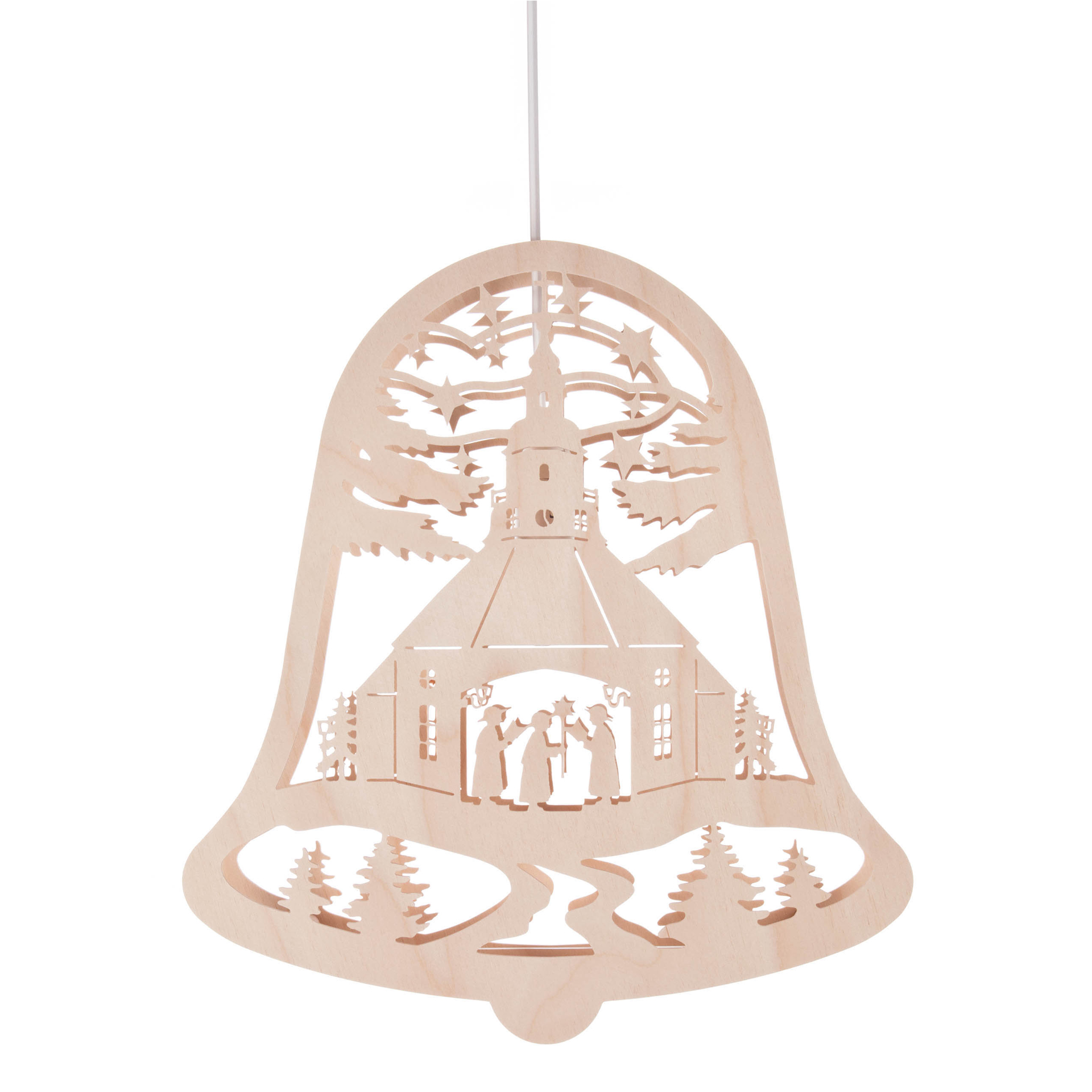 Fensterbild Glocke mit Seiffener Kirche Fensterbild Glocke mit Seiffener Kirche