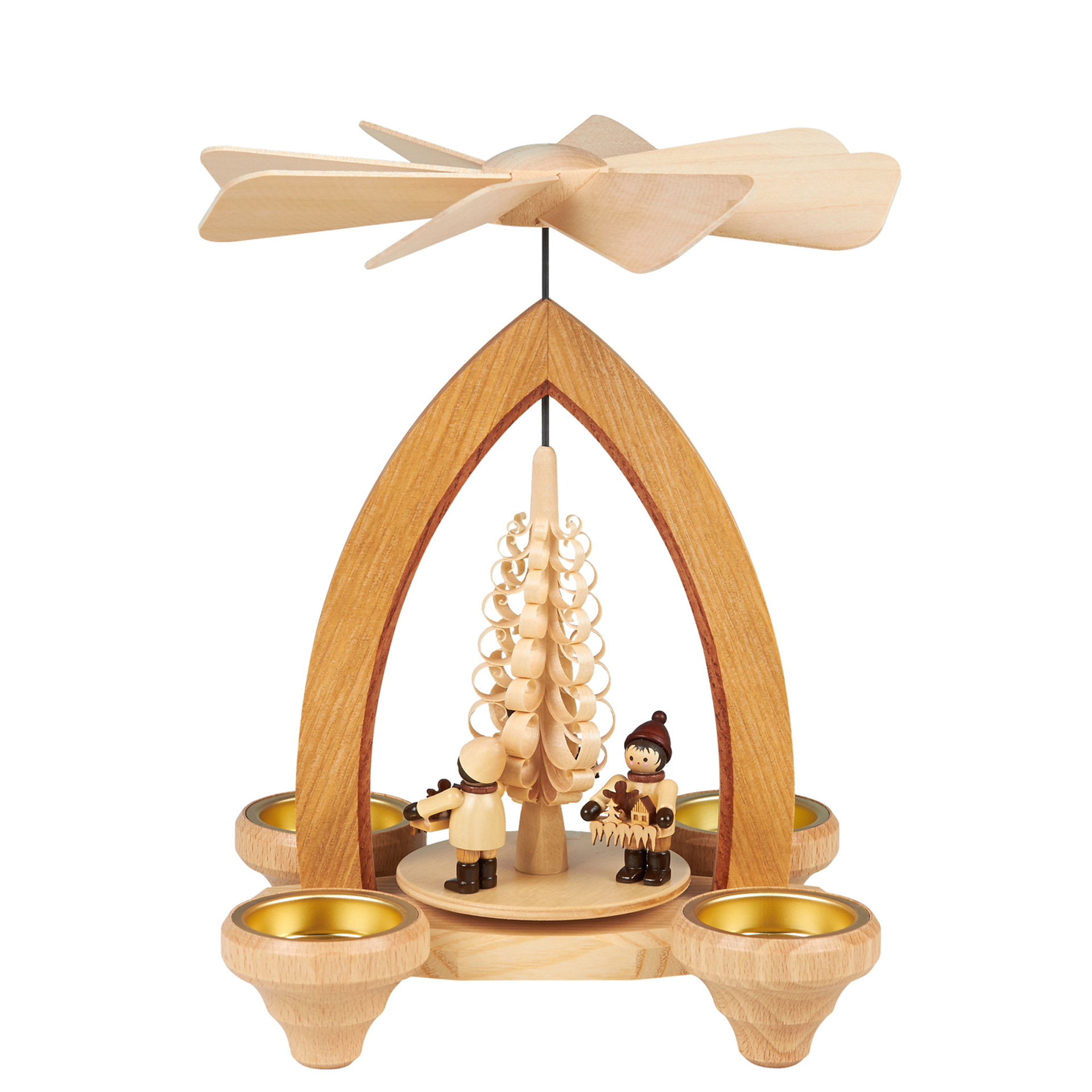 Pyramide mit Stiezelkindern, für Teelichte Pyramide mit Stiezelkindern, für Teelichte