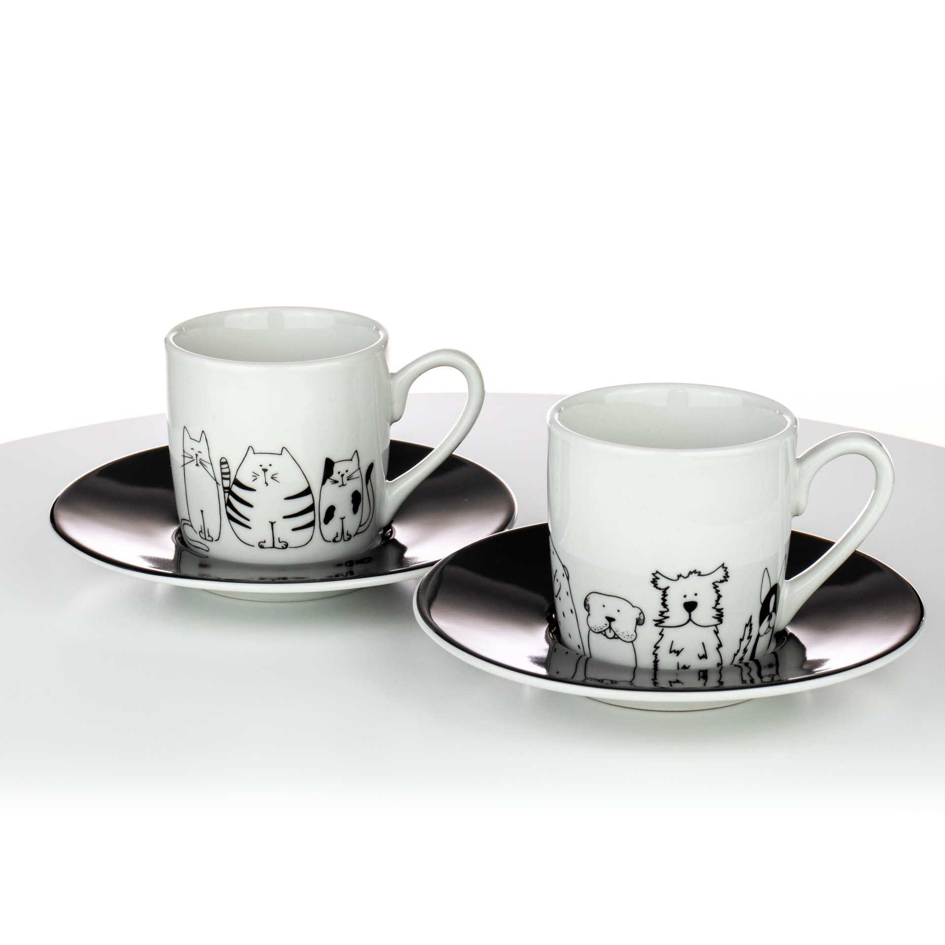 Espresso 2er Set "Funny Cats & Dogs"