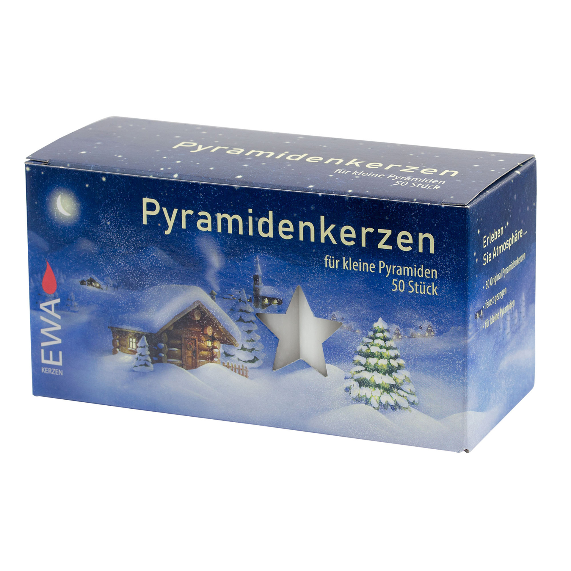 Pyramidenkerzen, 50er Pack/weiß 