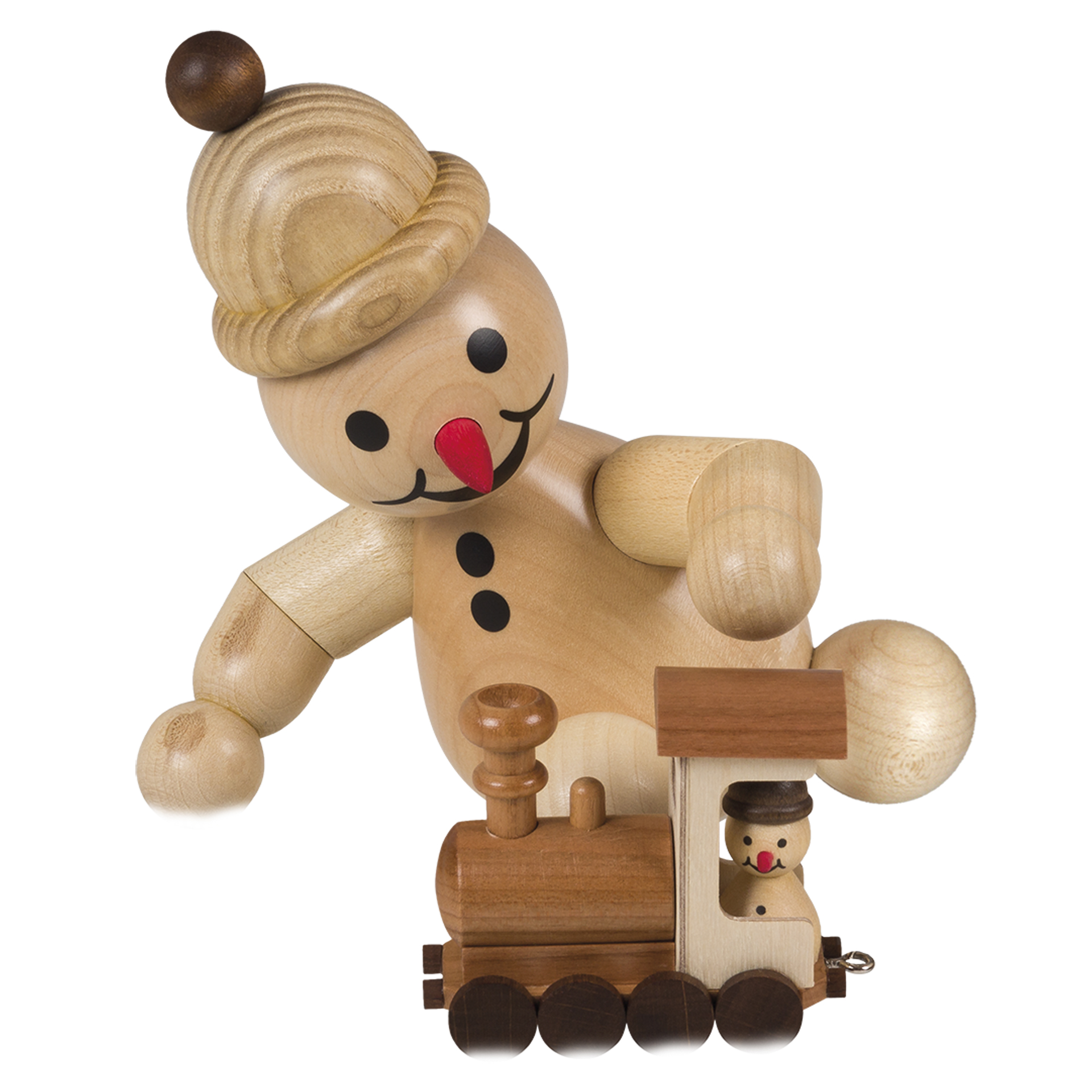 Schneemann Junior mit Lok, mittelgroß Schneemann Junior mit Lok, mittelgroß