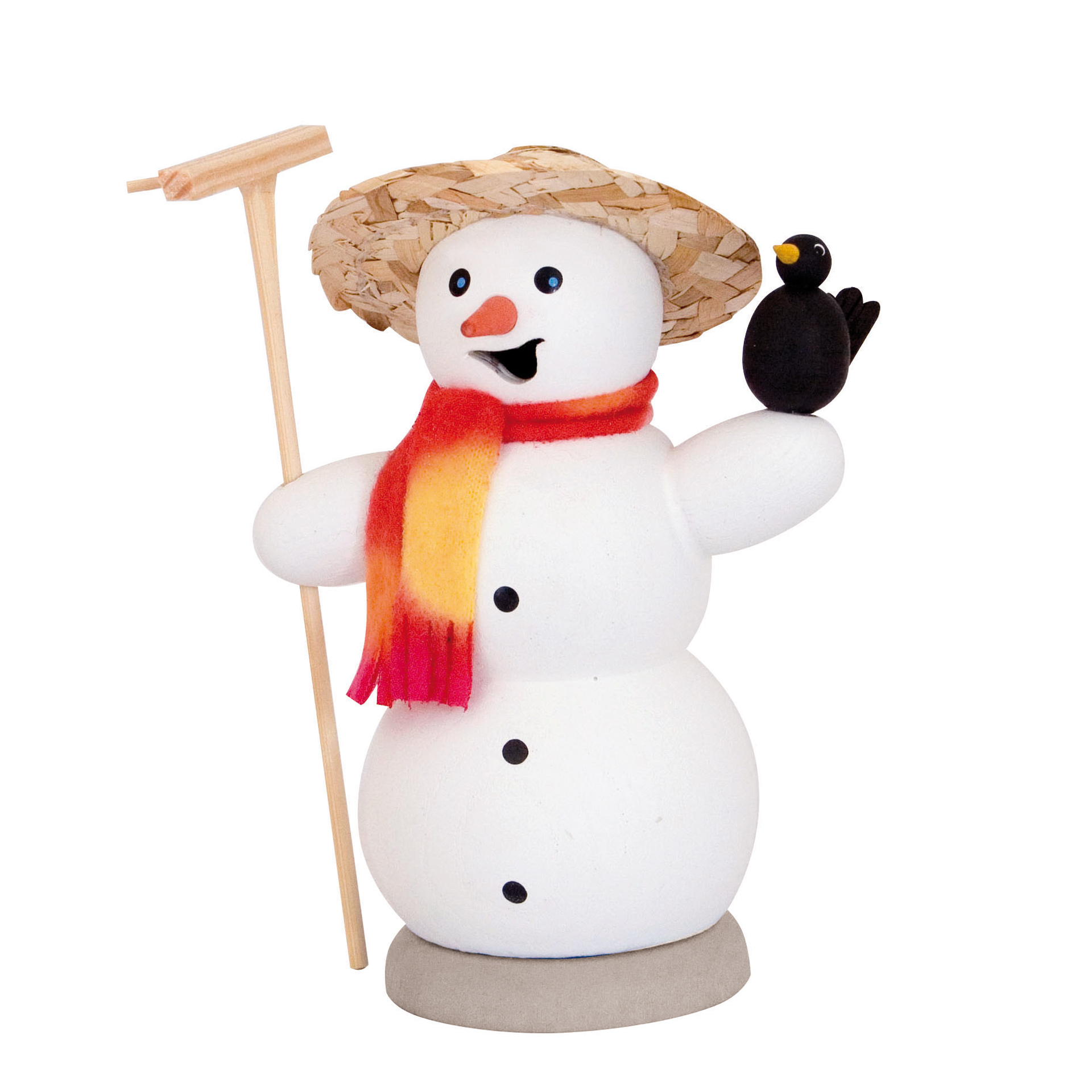 Schneemann mit Rabe