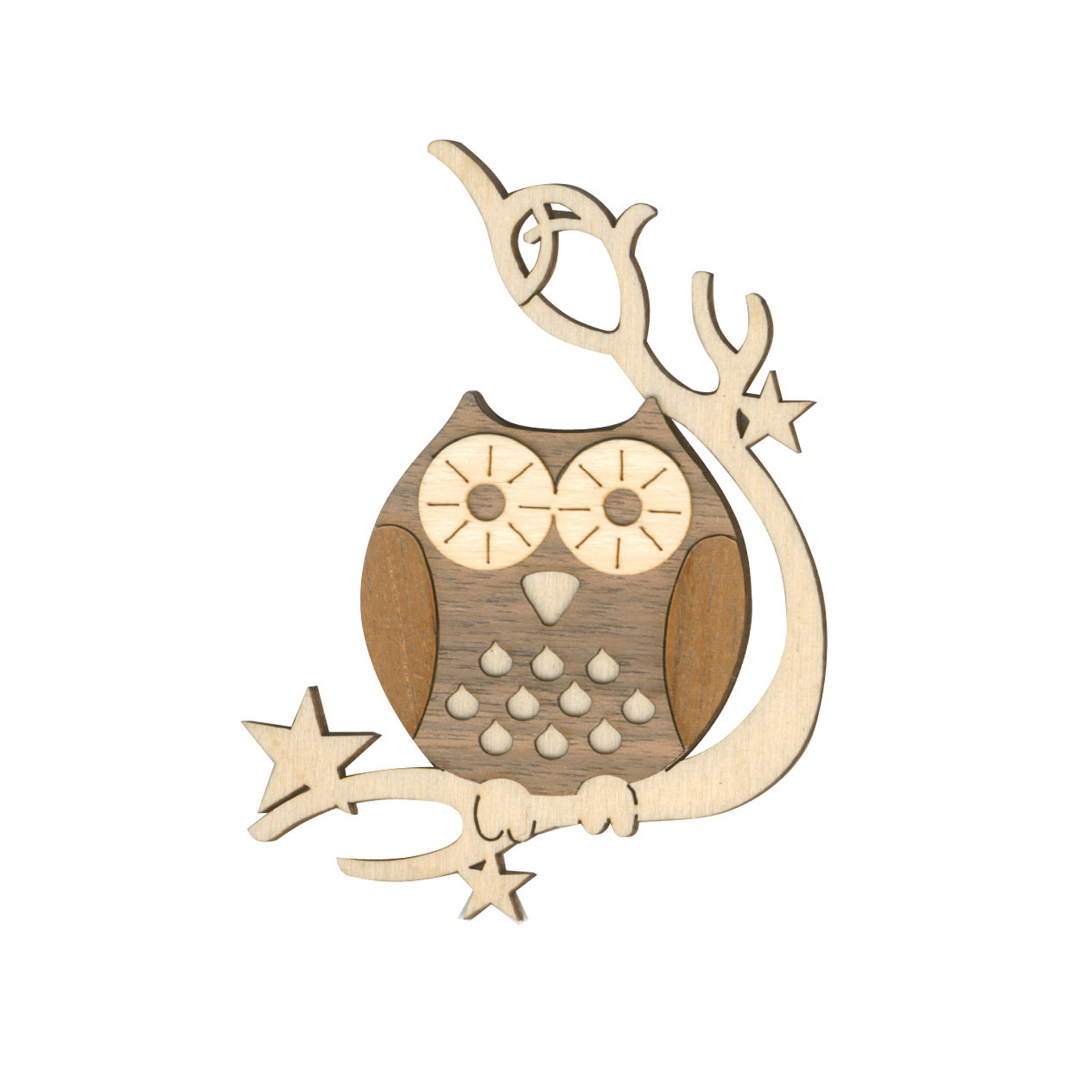 Baumschmuck Eulenfrau mit Sternen Baumschmuck Eulenfrau mit Sternen