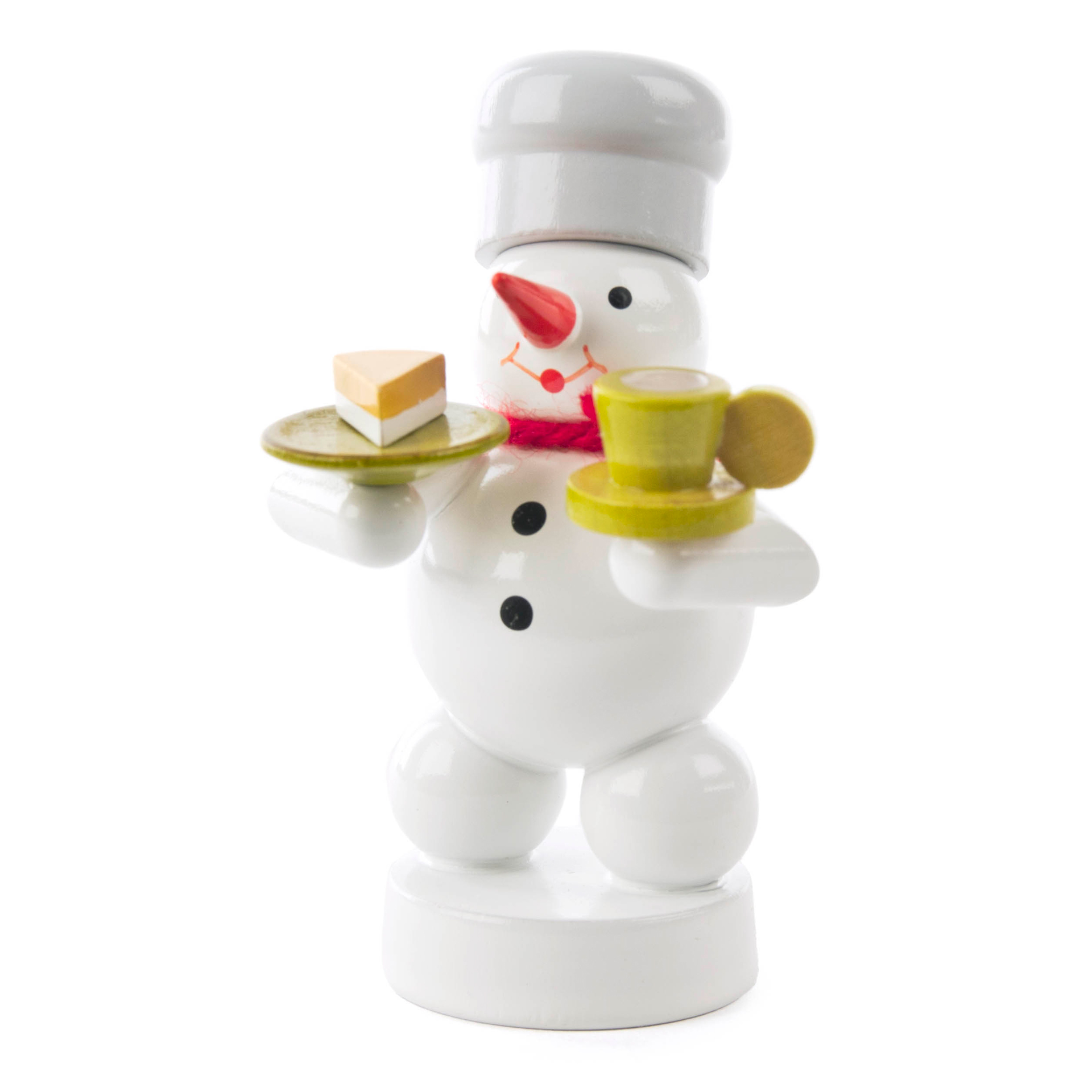Schneemann mit Kaffee und Kuchen Schneemann mit Kaffee und Kuchen