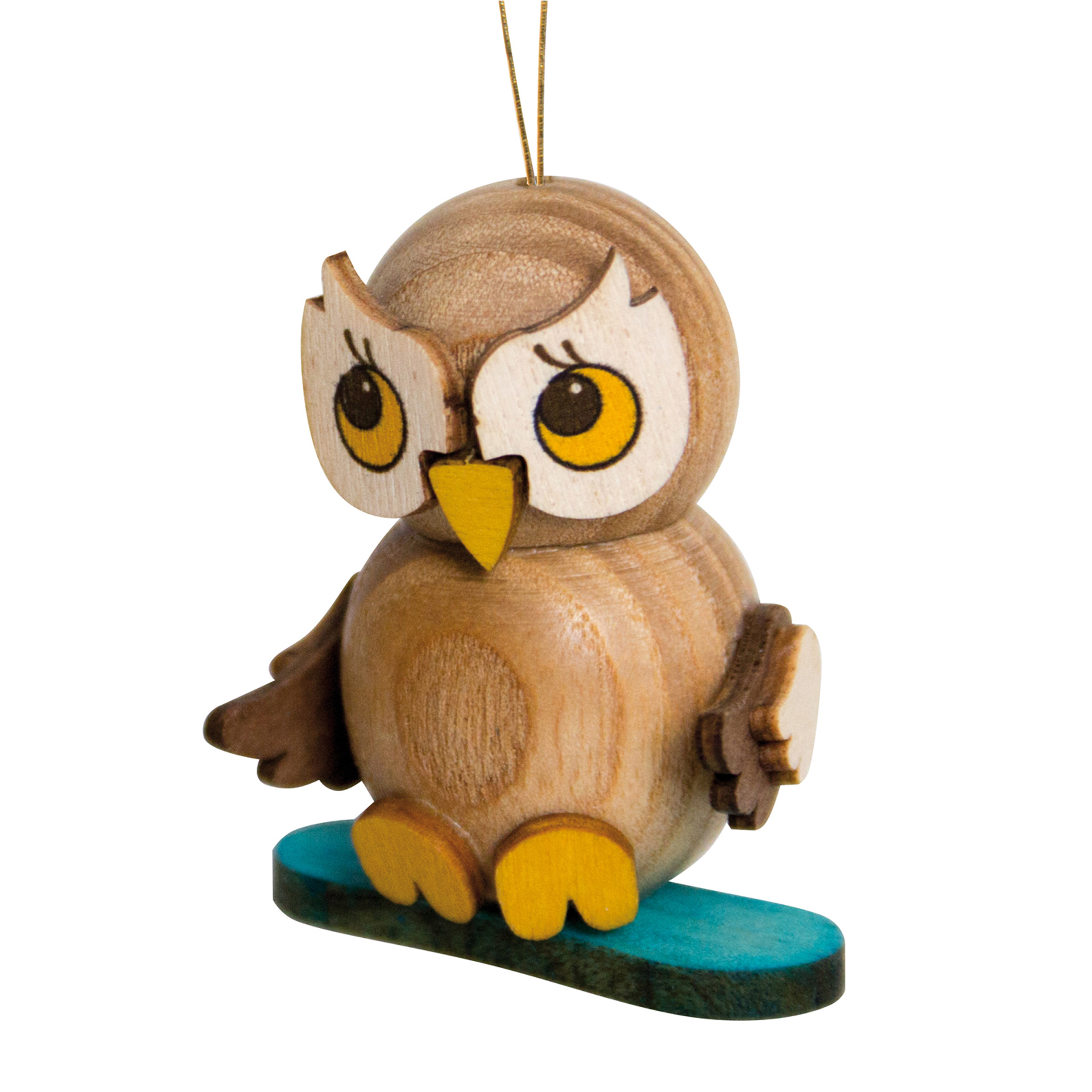 Baumschmuck Eulenkind mit Snowboard Baumschmuck Eulenkind mit Snowboard