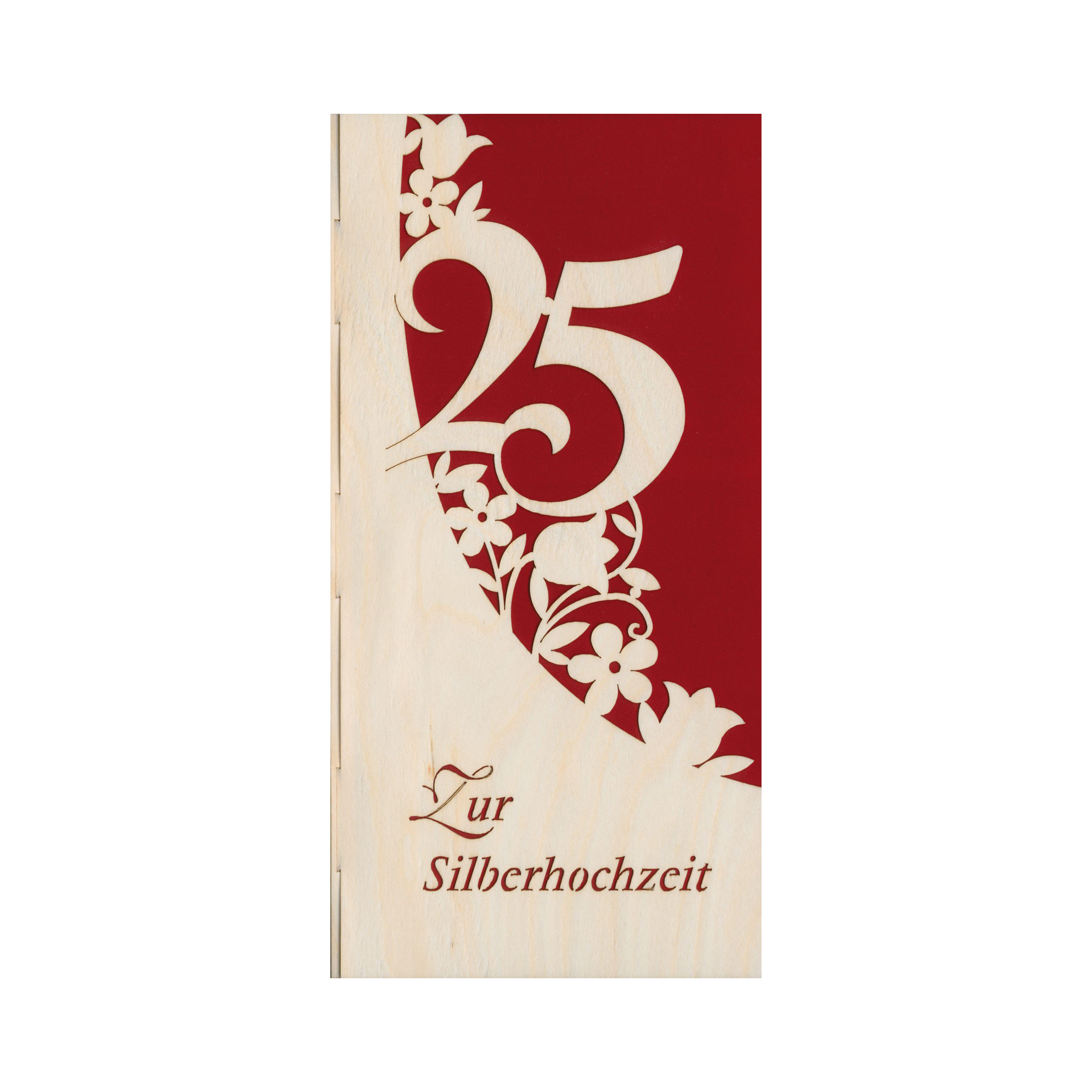 Furnierkarte Silberhochzeit Furnierkarte Silberhochzeit