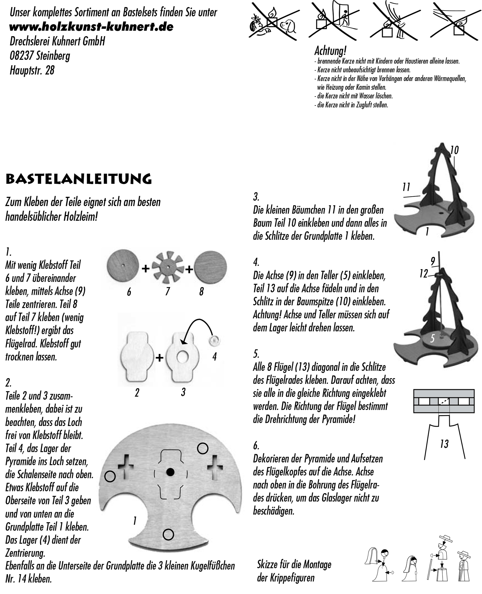 Bastelset Pyramide mit Krippefiguren