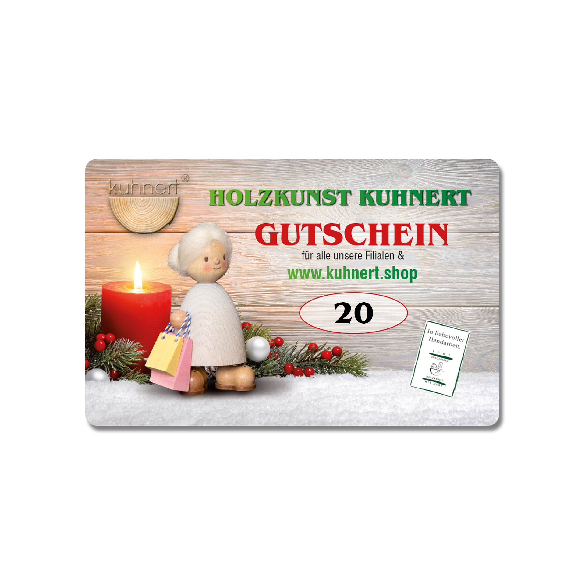 Gutscheinkarte 20,00 €, Motiv Weihnachten