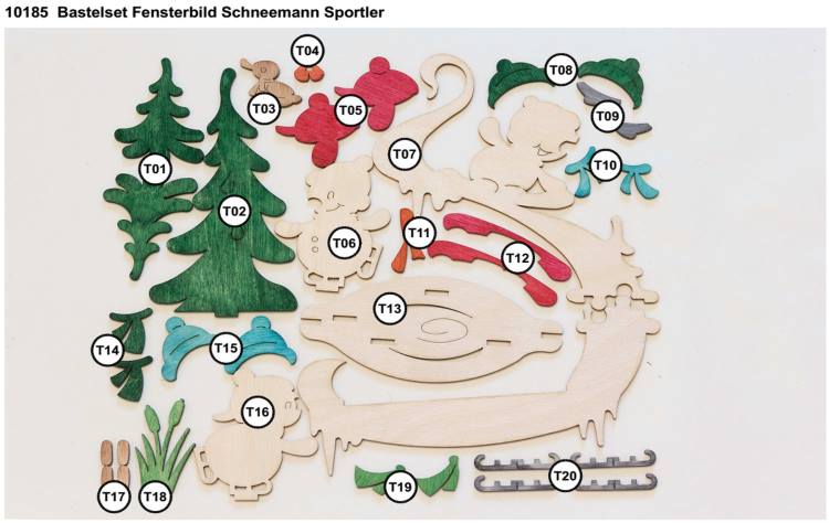 Bastelset Fensterbild Schneemann Sportler 3D